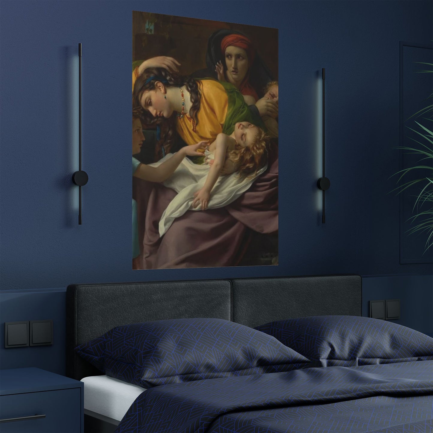 Classical Art Satin Poster – Mother and Child Neoclassical Print (300gsm)