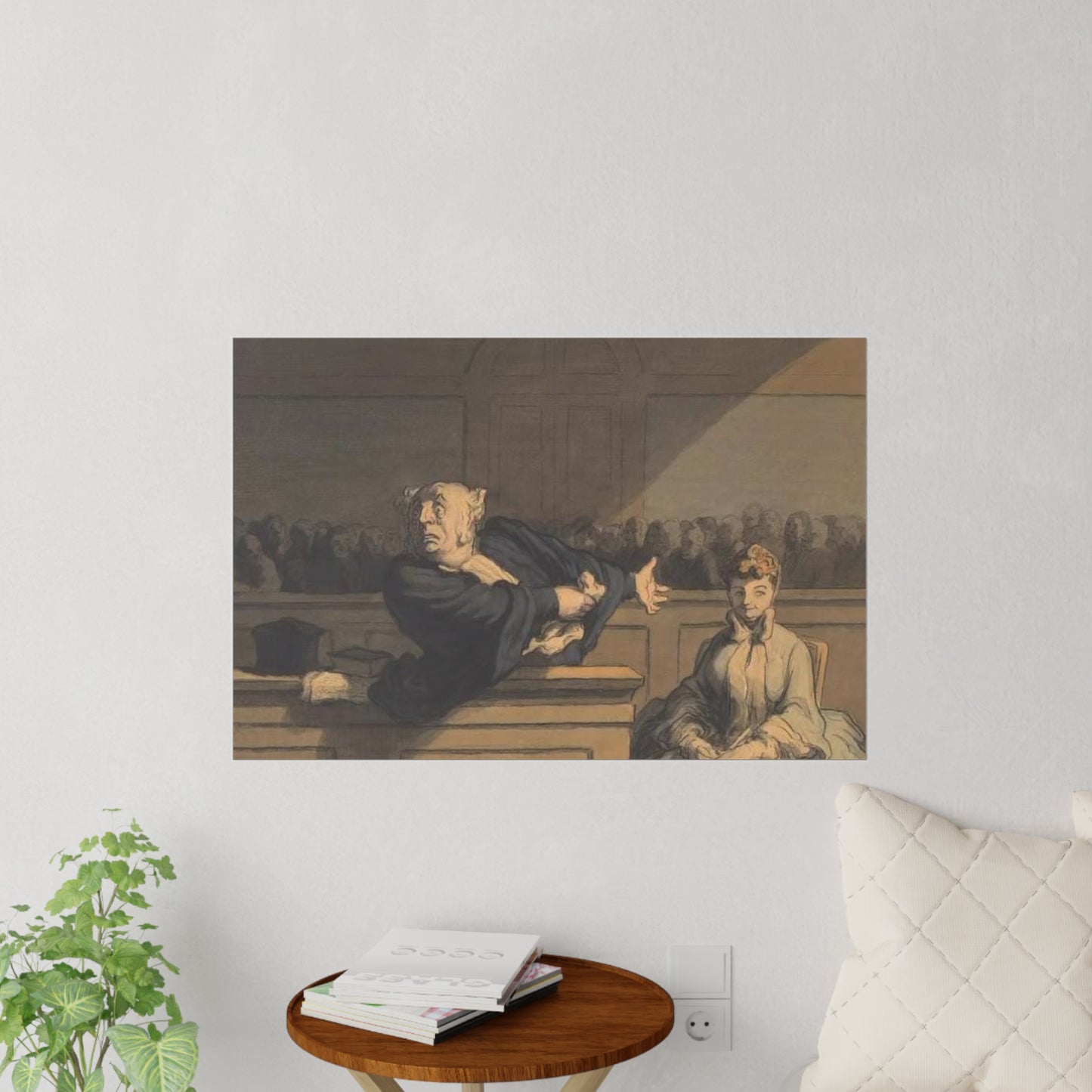 Courtroom Drama Wall Decal — Vintage Legal Art Print
