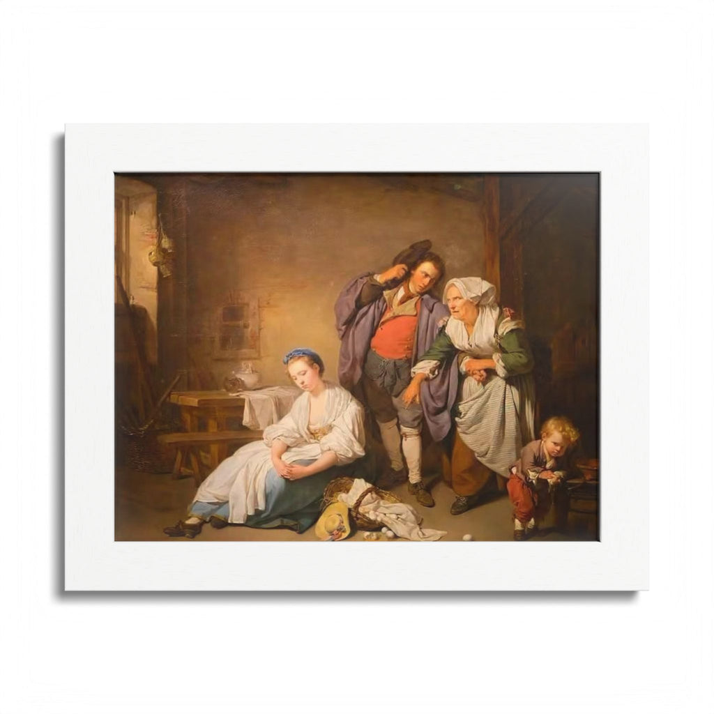 Framed Poster — Vintage Genre Painting Reproduction