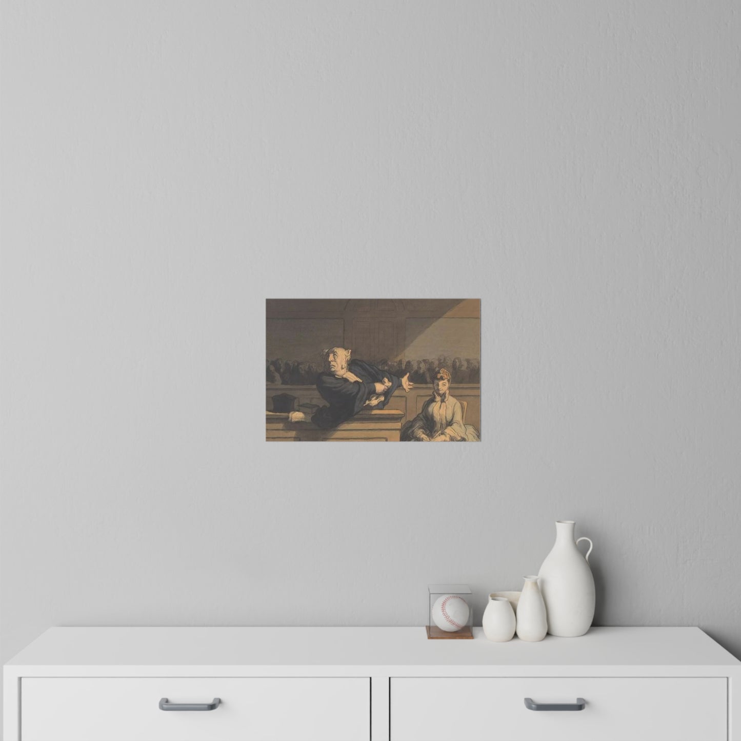 Courtroom Drama Wall Decal — Vintage Legal Art Print
