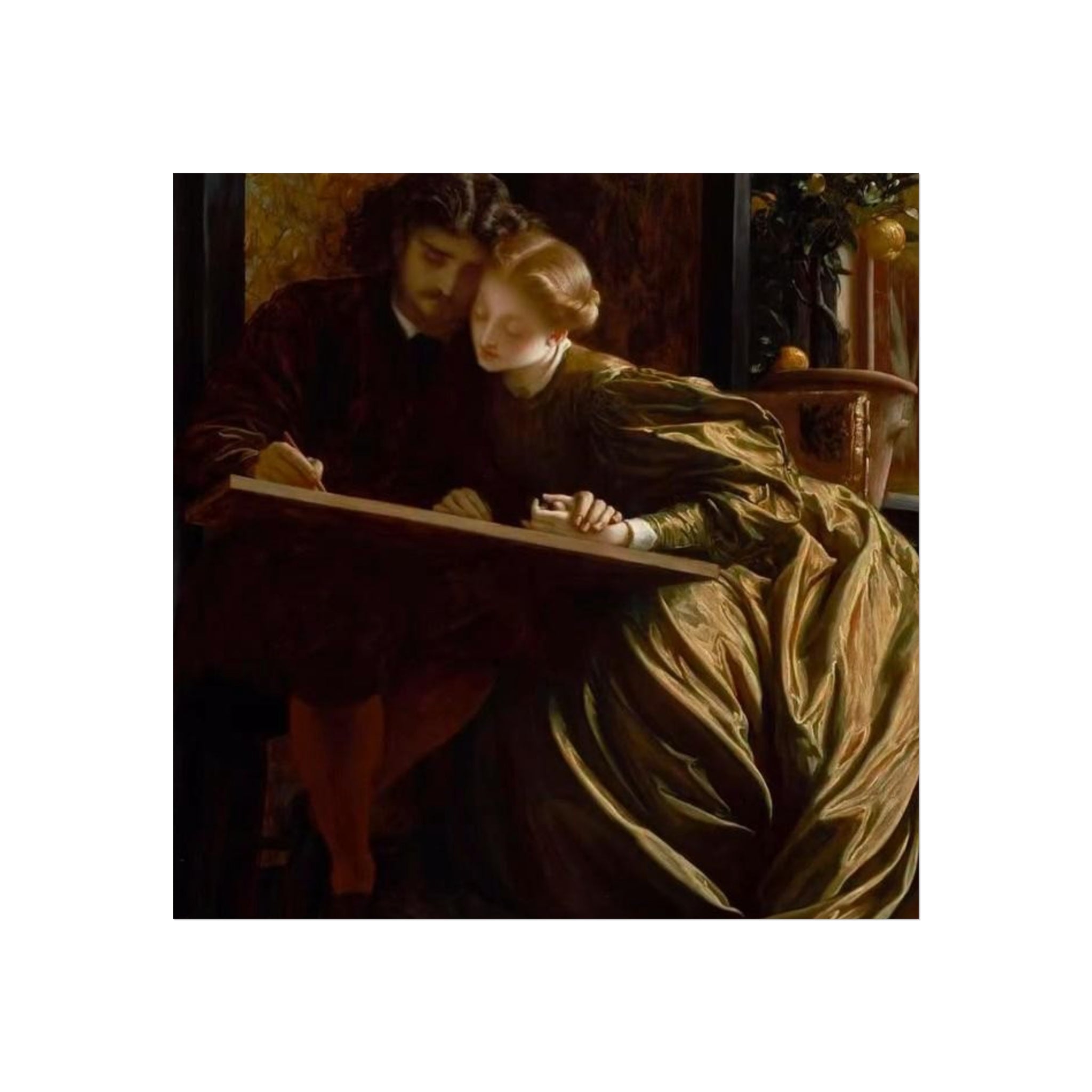 Fine Art Poster — Victorian Lovers Painting Wall Art Print