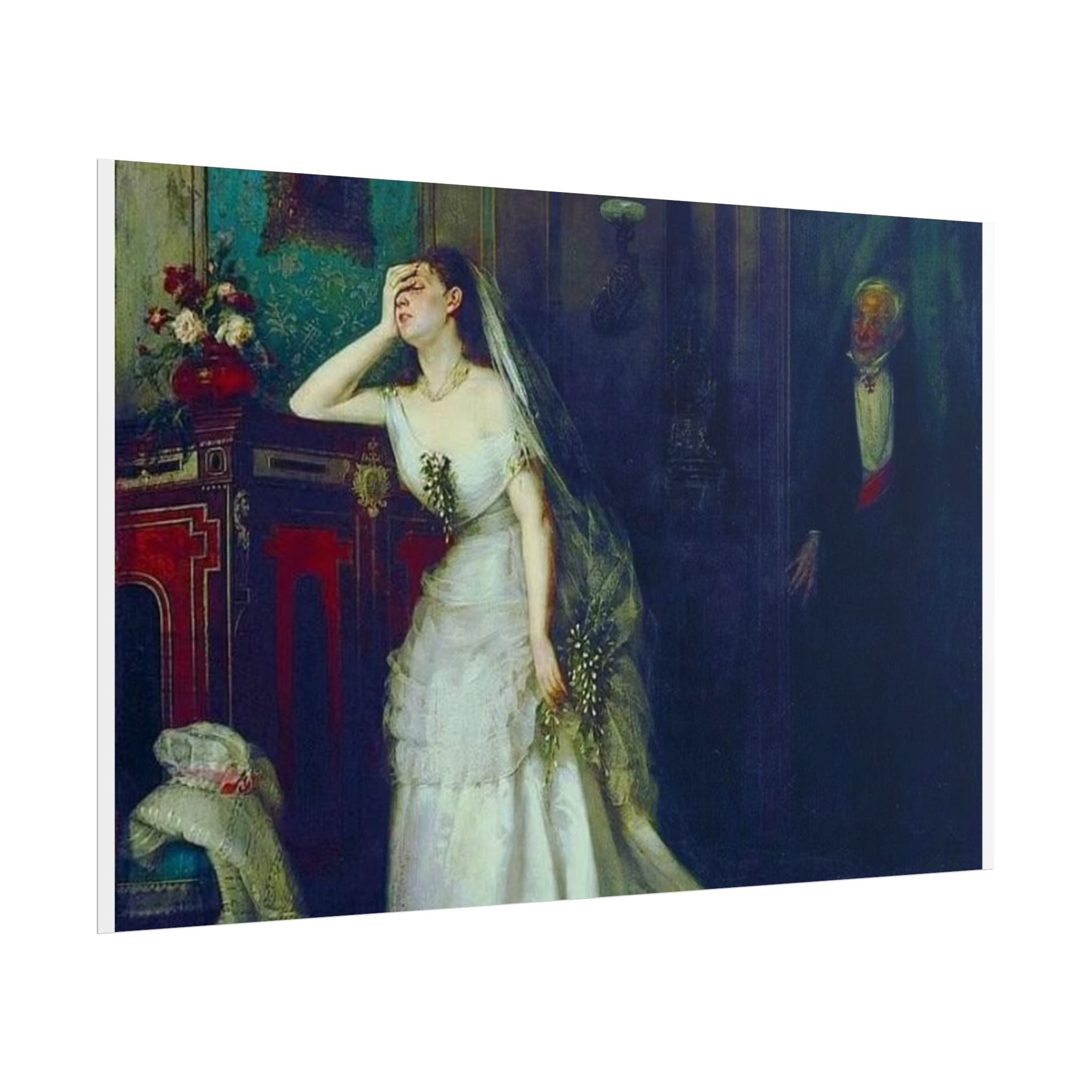 Victorian Bridal Painting Poster — Romantic 19th-Century Wedding Scene Wall Art (Rolled)