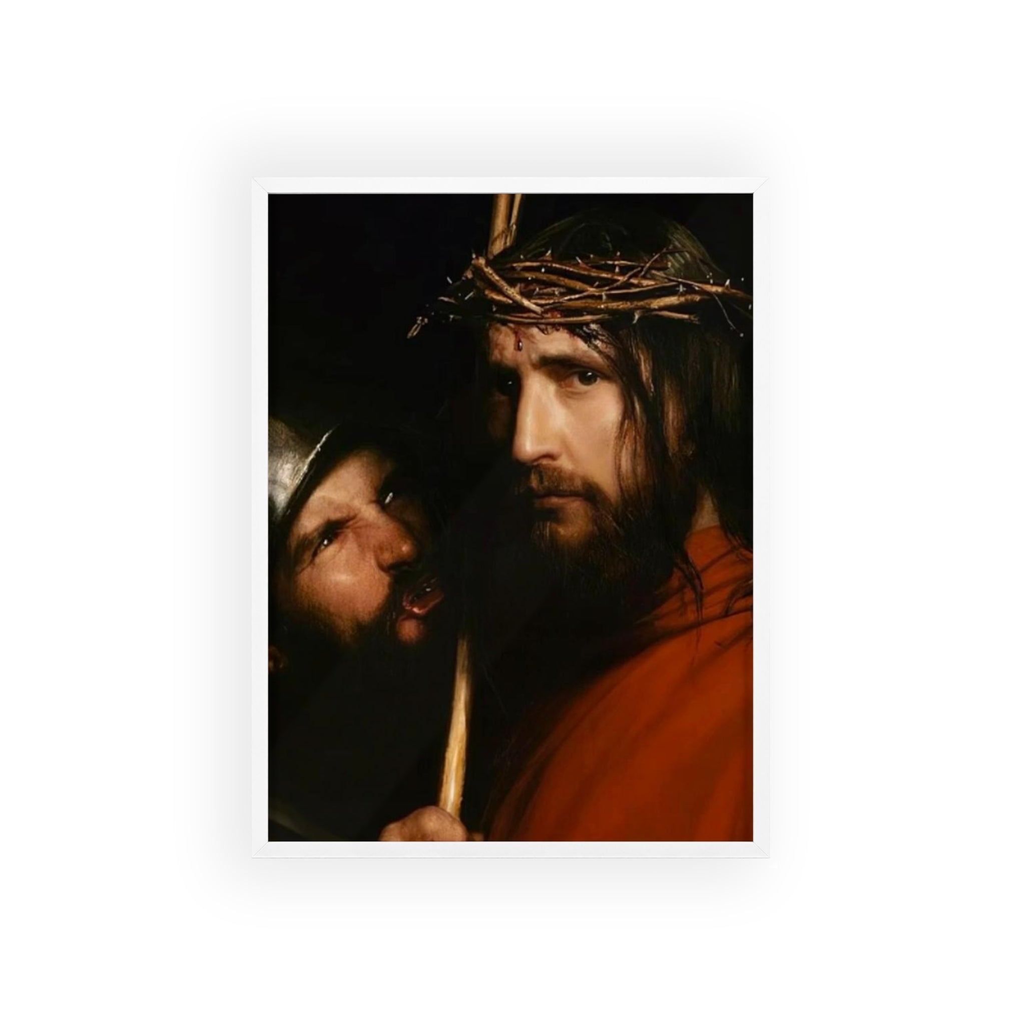 Framed Religious Art Poster — Jesus with Crown of Thorns Wall Print