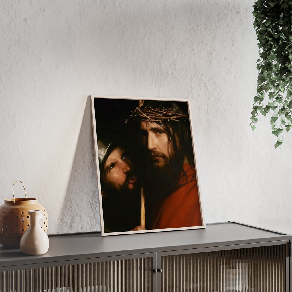 Framed Religious Art Poster — Jesus with Crown of Thorns Wall Print