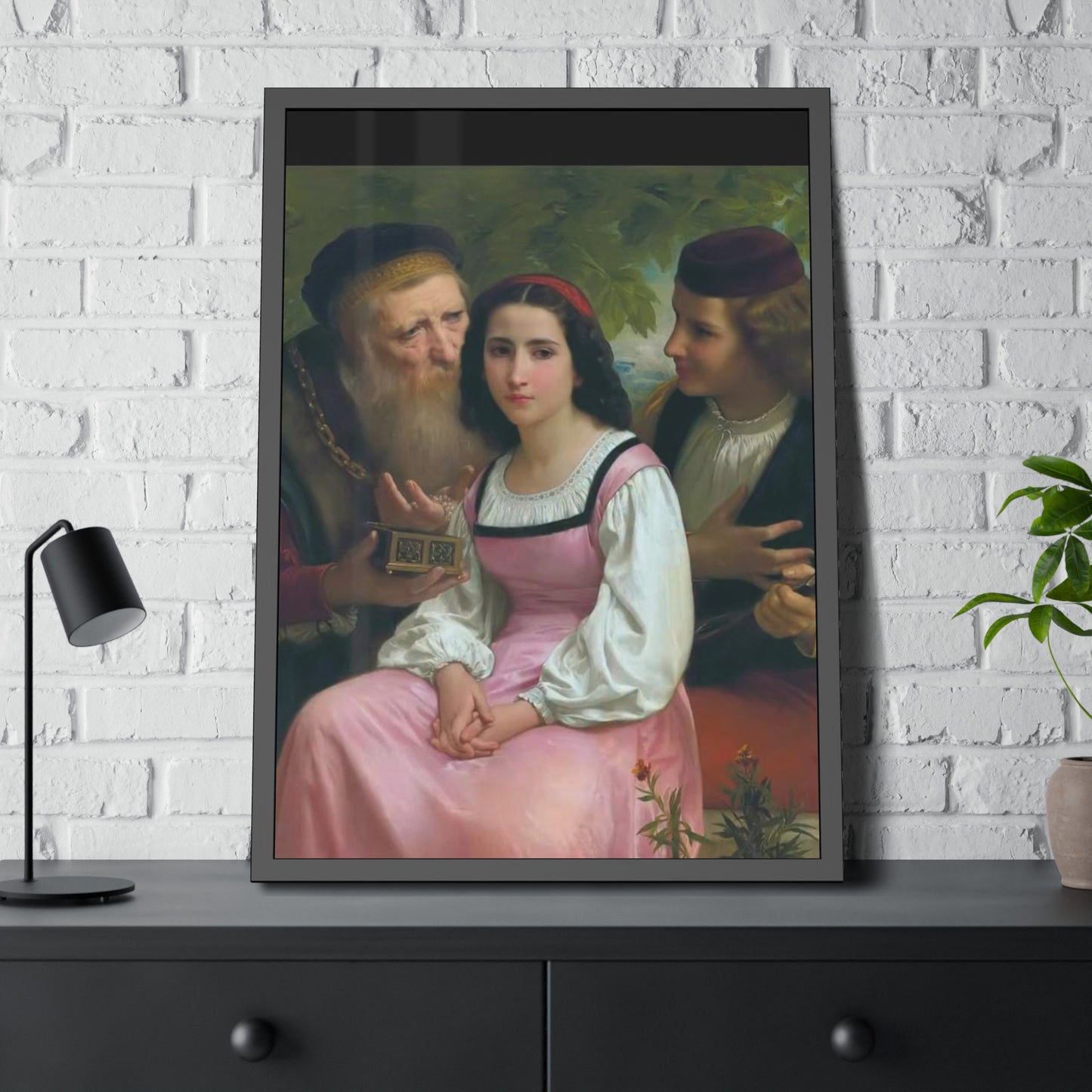 Framed Romantic Vintage Portrait Poster — Classical Oil Painting Wall Art