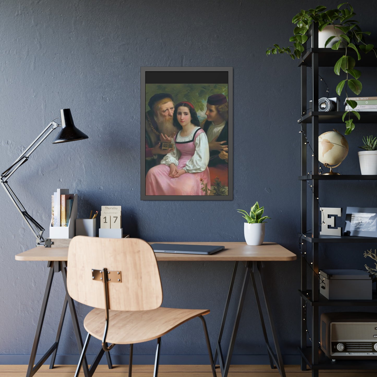 Framed Romantic Vintage Portrait Poster — Classical Oil Painting Wall Art