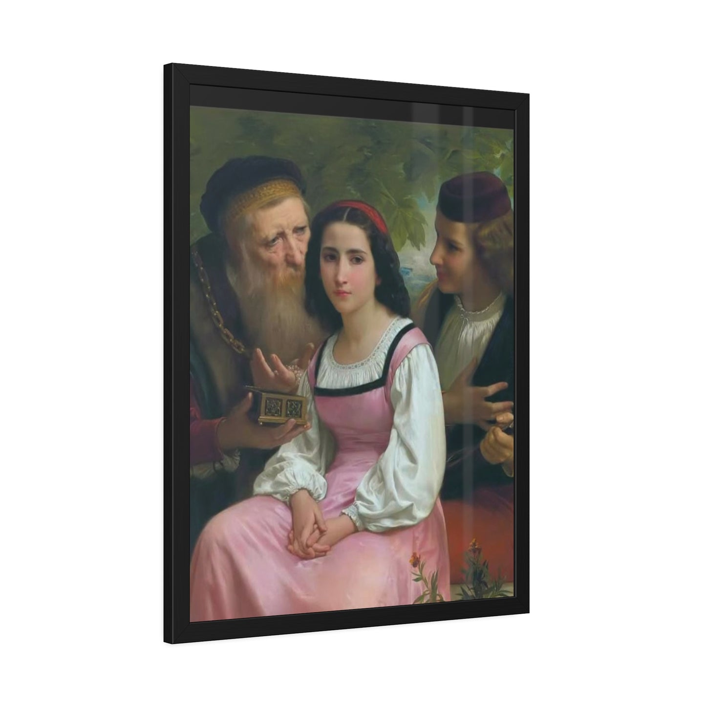 Framed Romantic Vintage Portrait Poster — Classical Oil Painting Wall Art