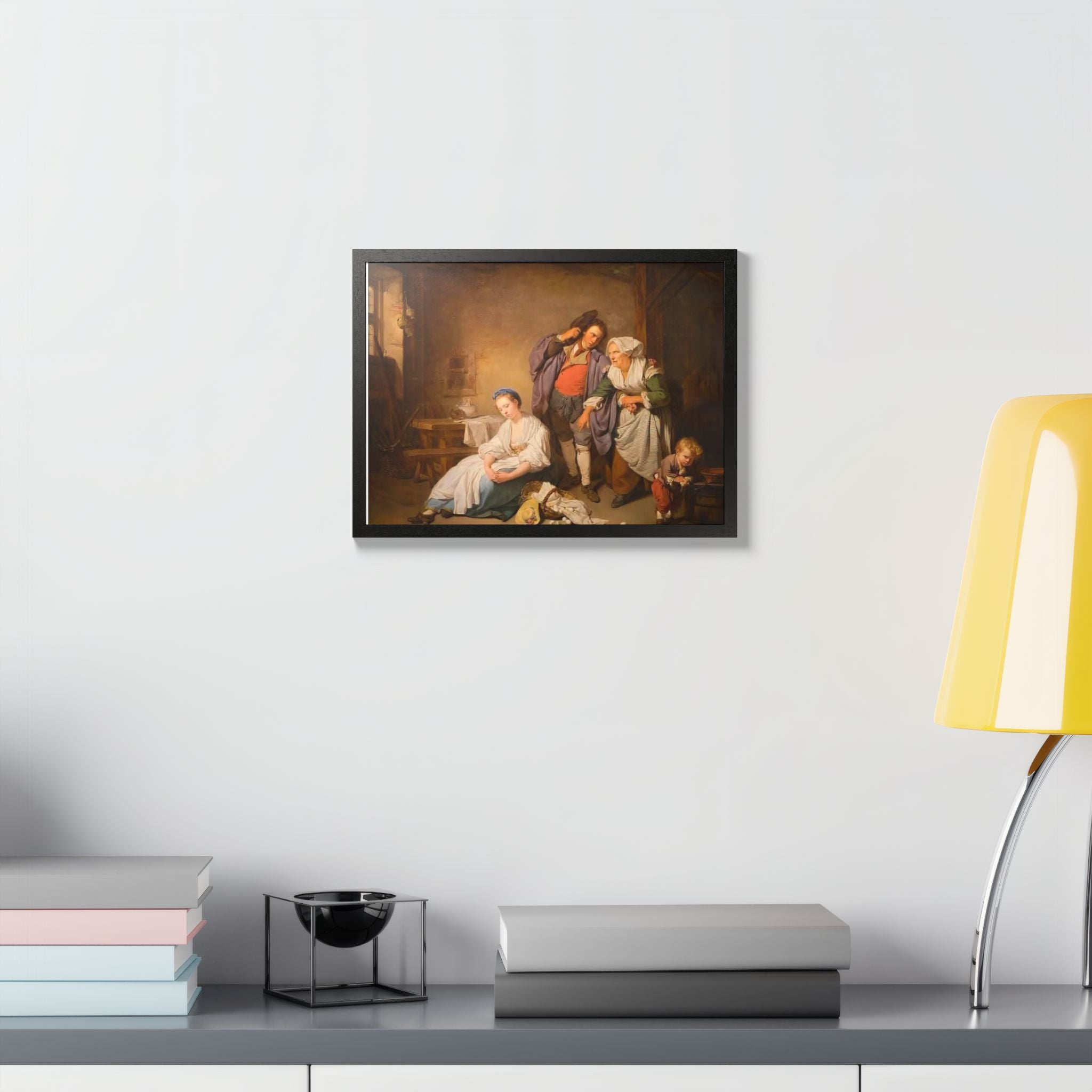 Framed Poster — Vintage Genre Painting Reproduction