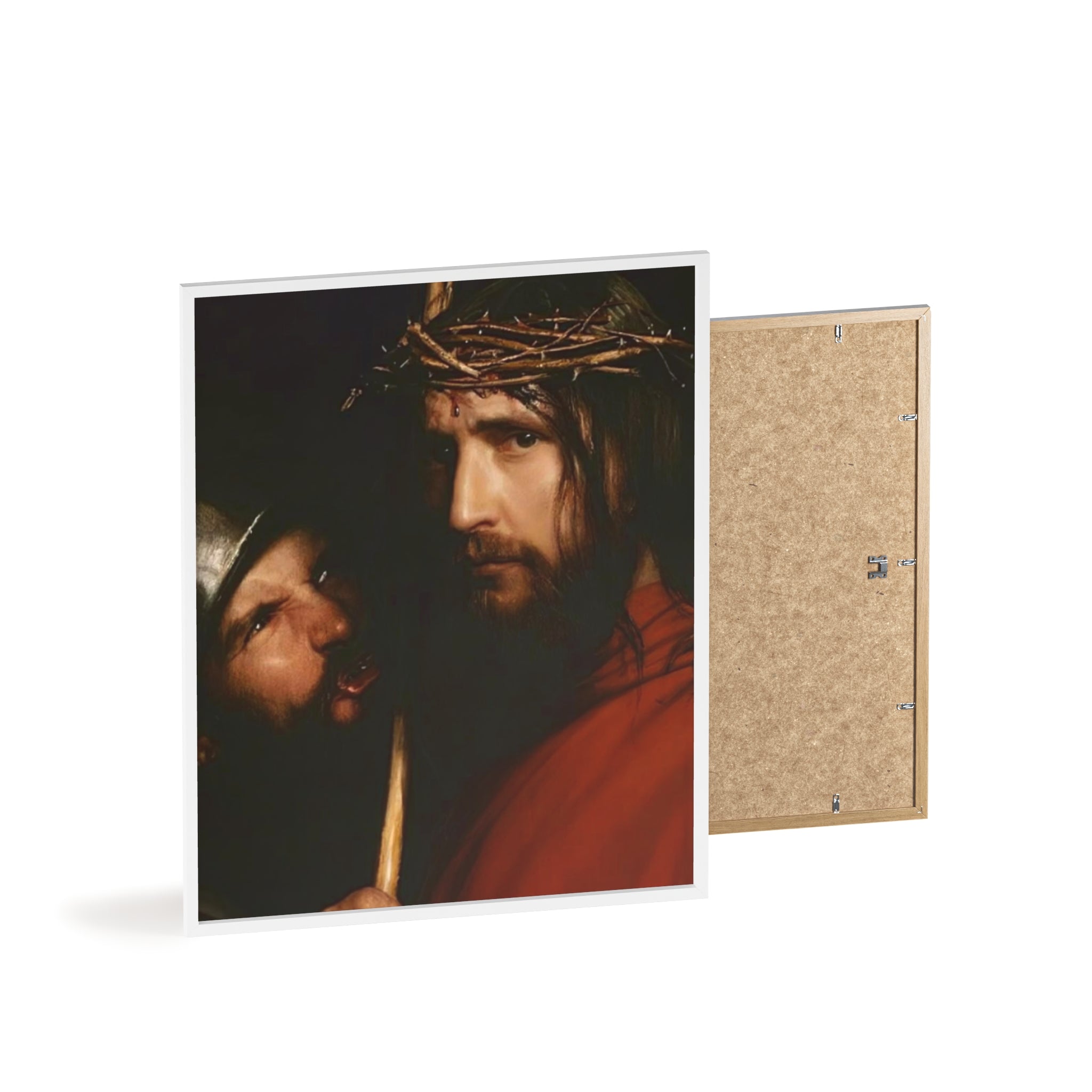 Framed Religious Art Poster — Jesus with Crown of Thorns Wall Print
