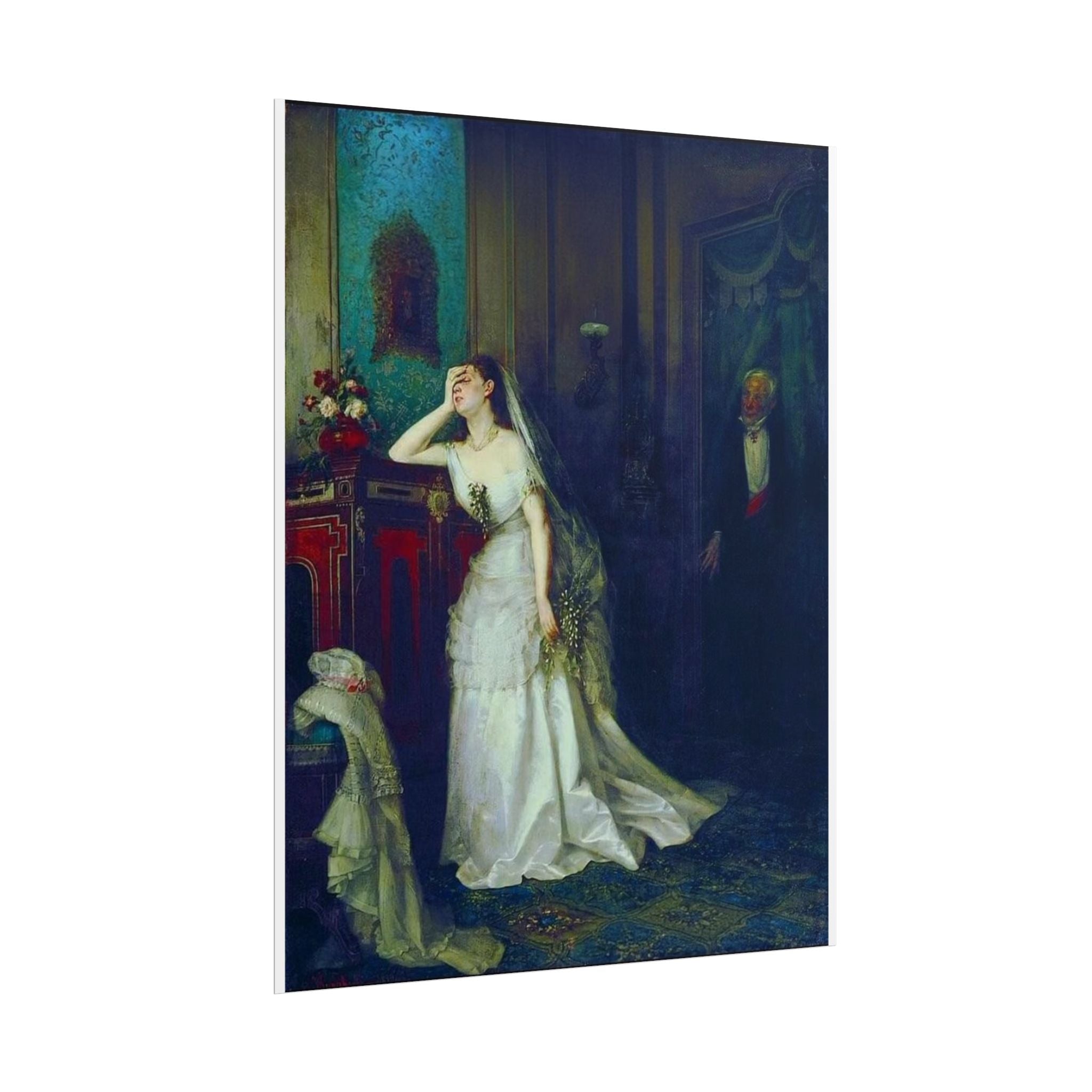 Victorian Bridal Painting Poster — Romantic 19th-Century Wedding Scene Wall Art (Rolled)