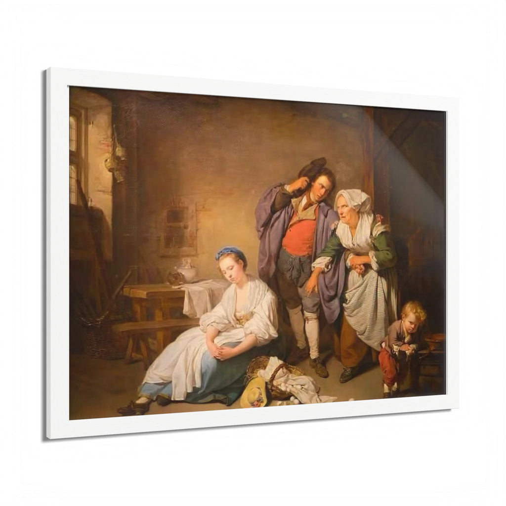 Framed Poster — Vintage Genre Painting Reproduction