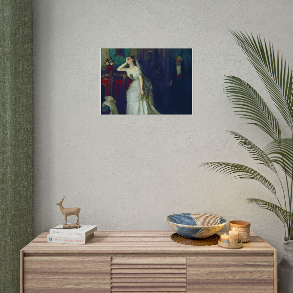 Victorian Bridal Painting Poster — Romantic 19th-Century Wedding Scene Wall Art (Rolled)