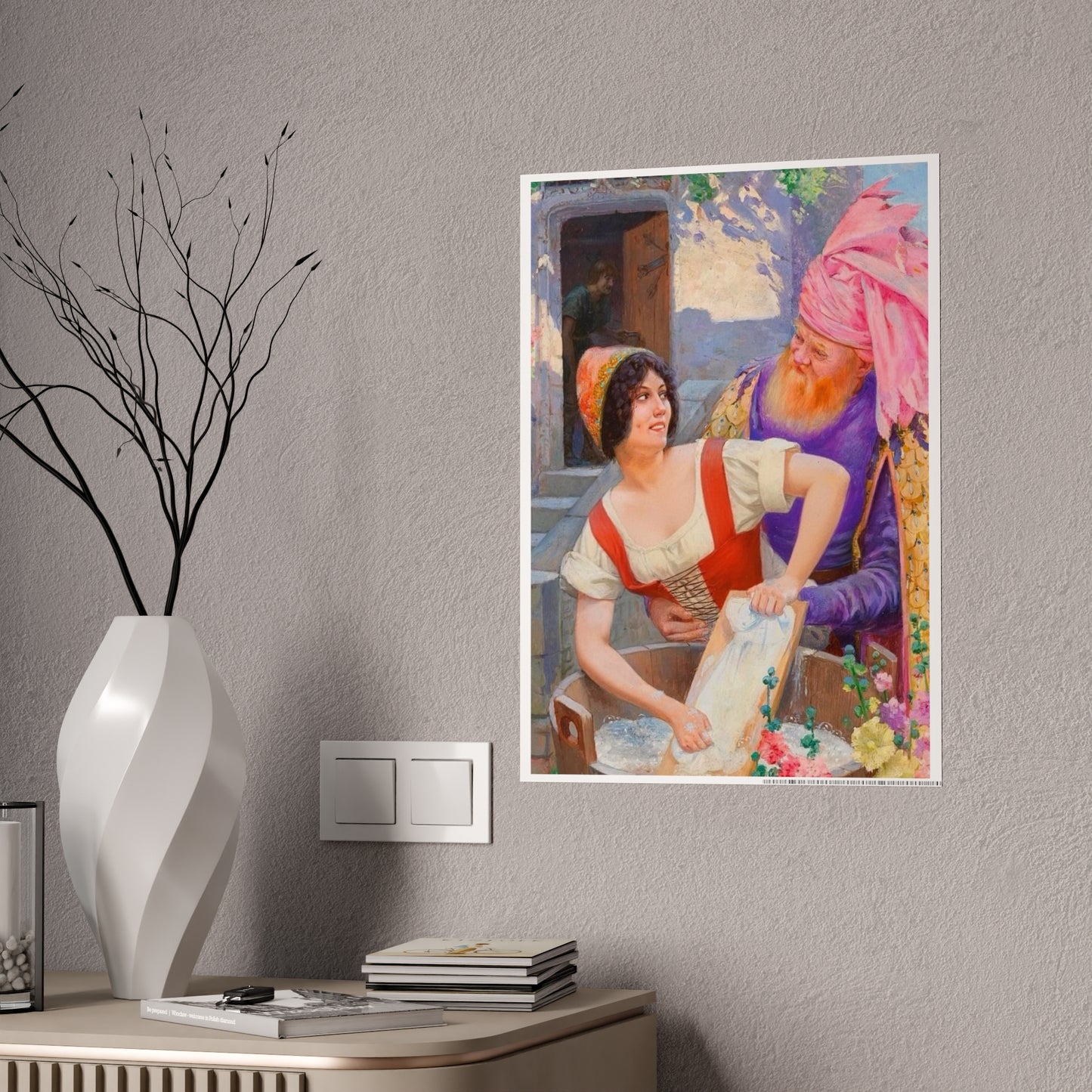 Vintage Romantic Art Poster — Classic Oil Painting Wall Print