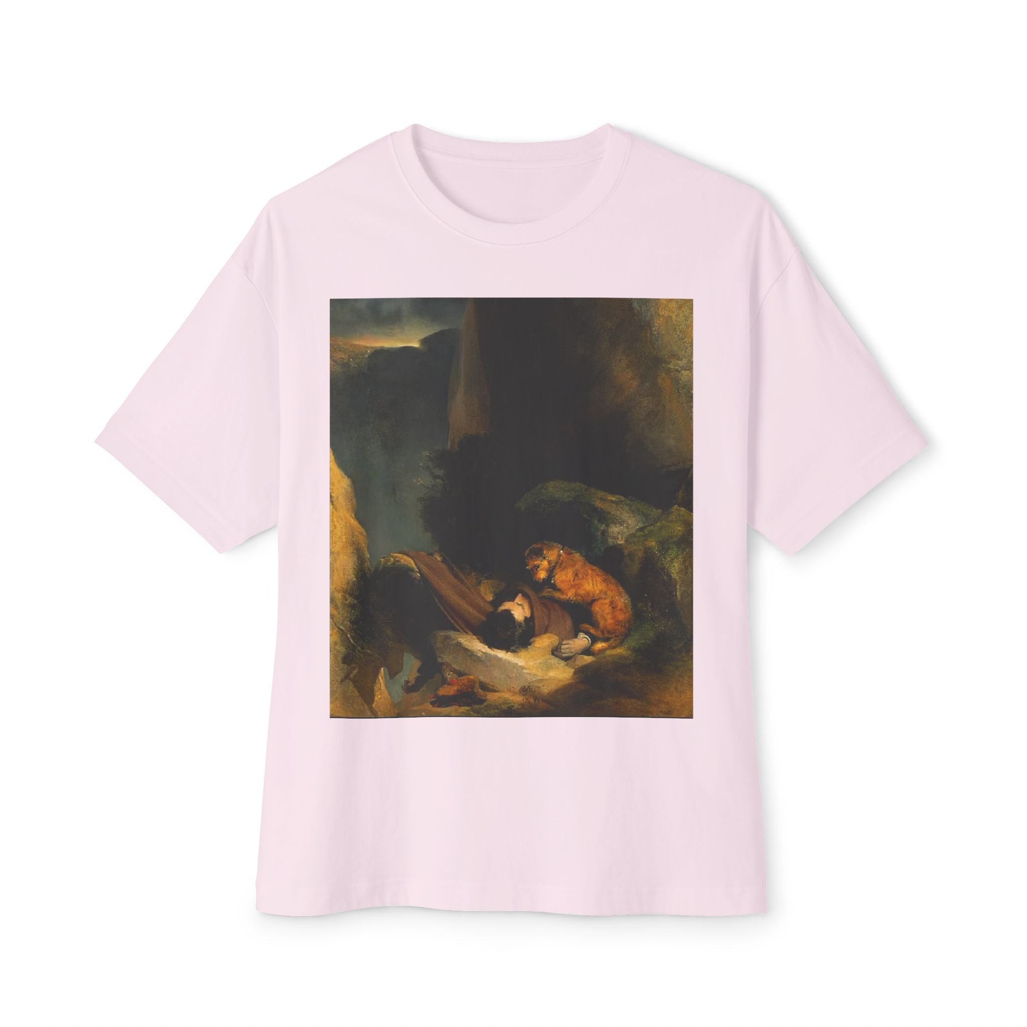 Boxy Tee with Classical Painting Print — Romantic Baroque Art T-Shirt