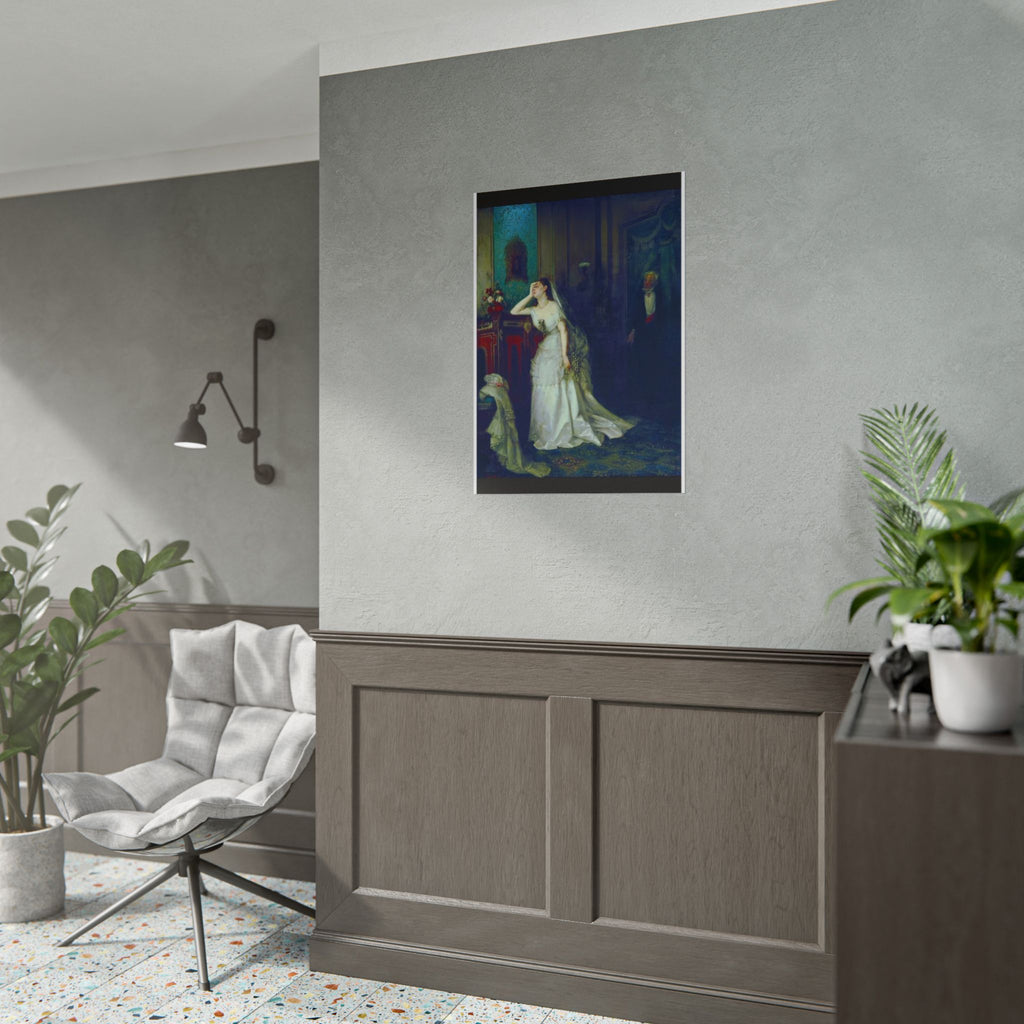 Victorian Bridal Painting Poster — Romantic 19th-Century Wedding Scene Wall Art (Rolled)