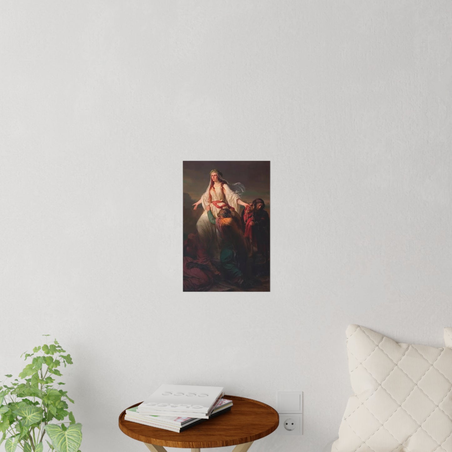 Religious Art Wall Decal — Classic Madonna & Worshippers Painting