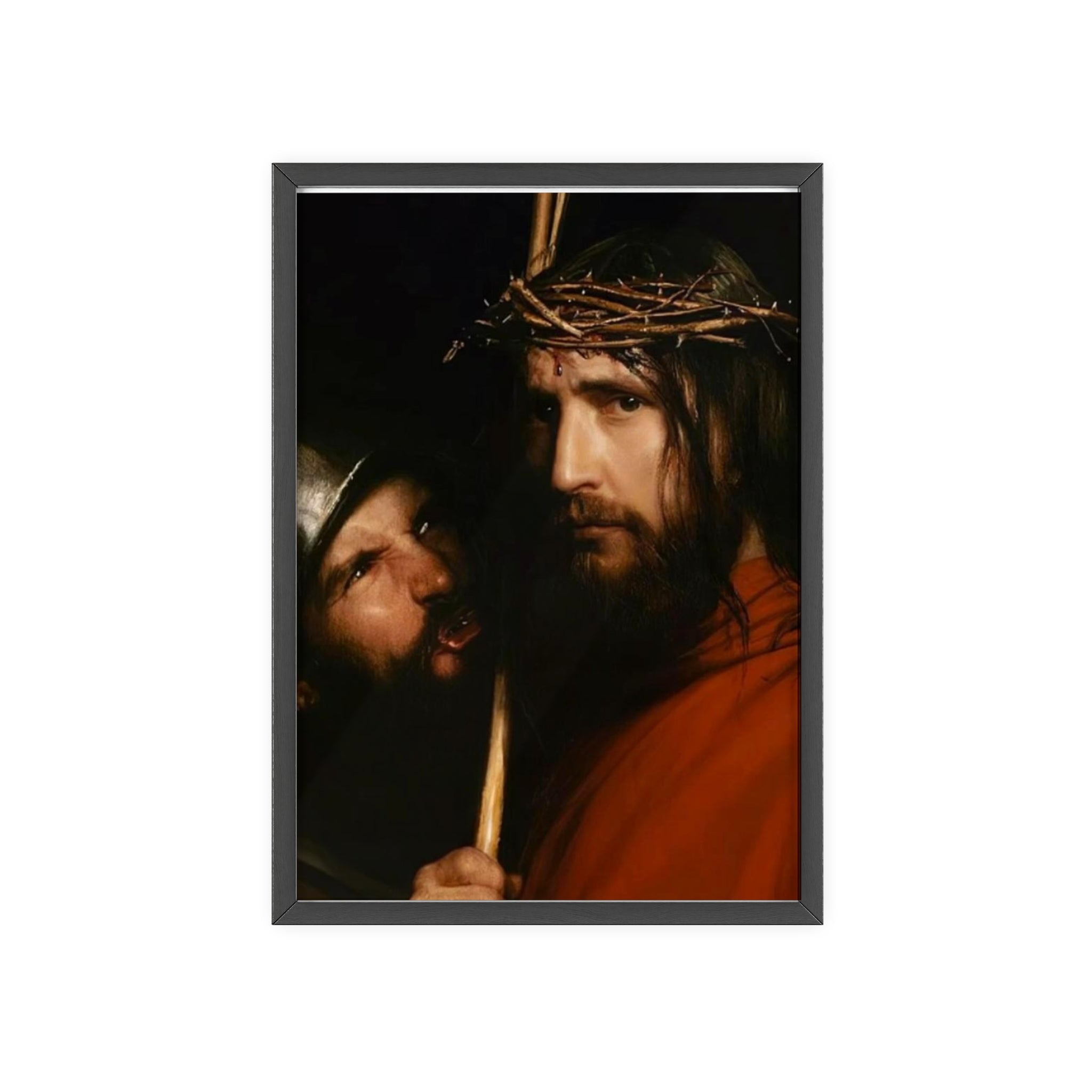 Framed Religious Art Poster — Jesus with Crown of Thorns Wall Print