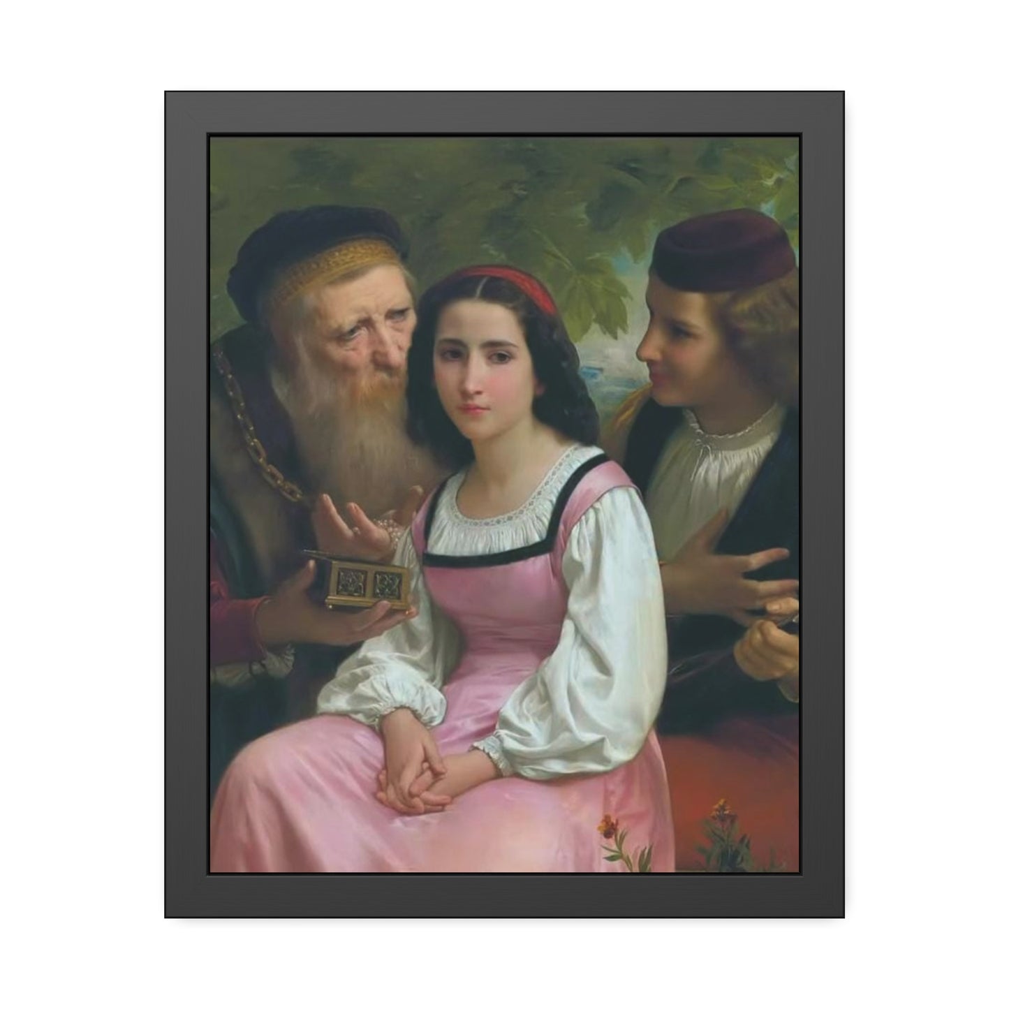 Framed Romantic Vintage Portrait Poster — Classical Oil Painting Wall Art