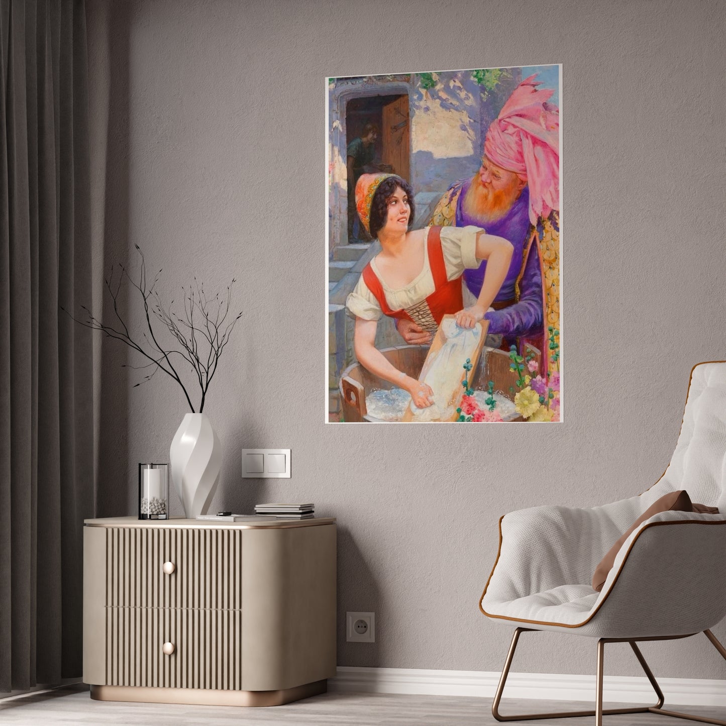 Vintage Romantic Art Poster — Classic Oil Painting Wall Print