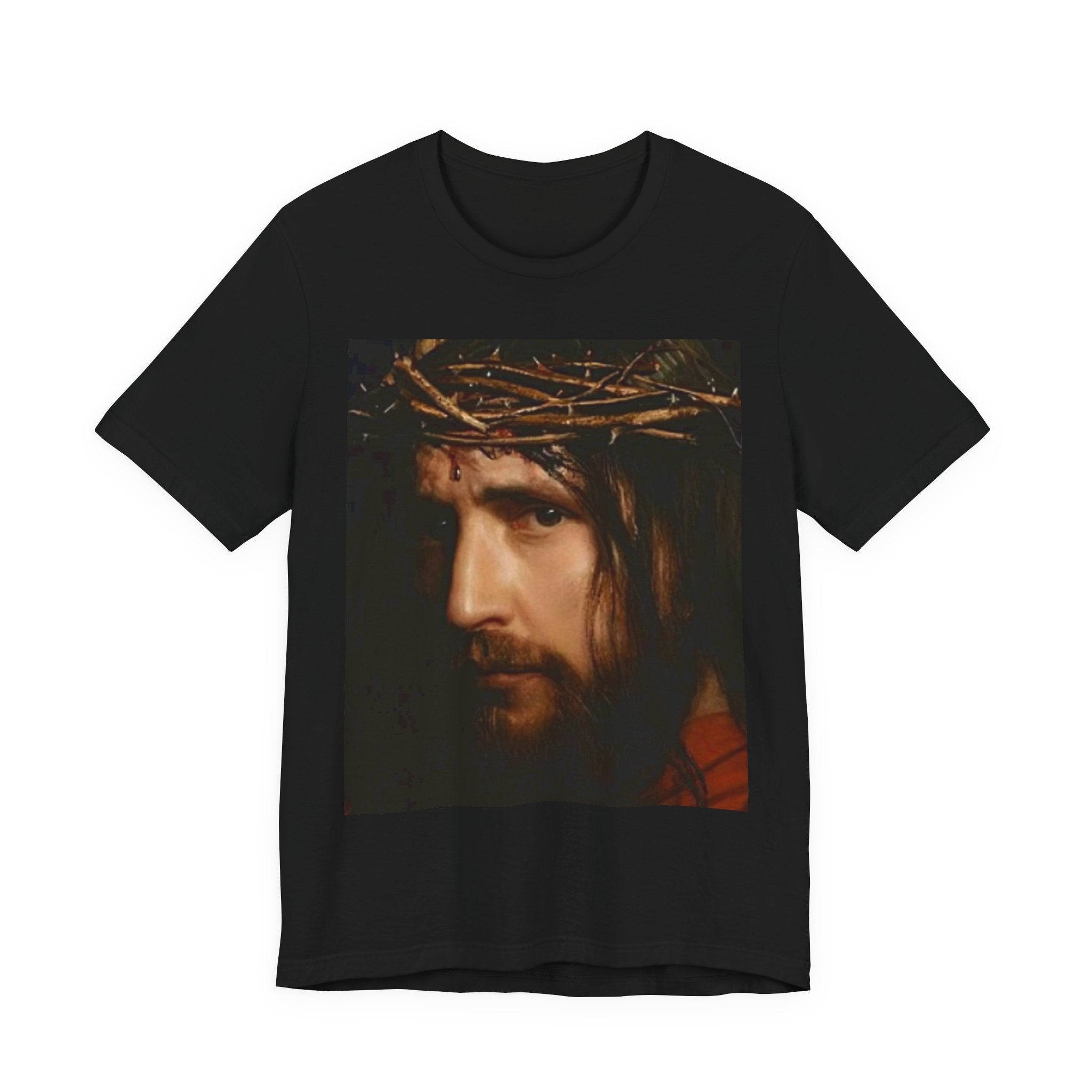 Jesus Portrait T‑Shirt — Crown of Thorns Christian Tee for Faith & Worship