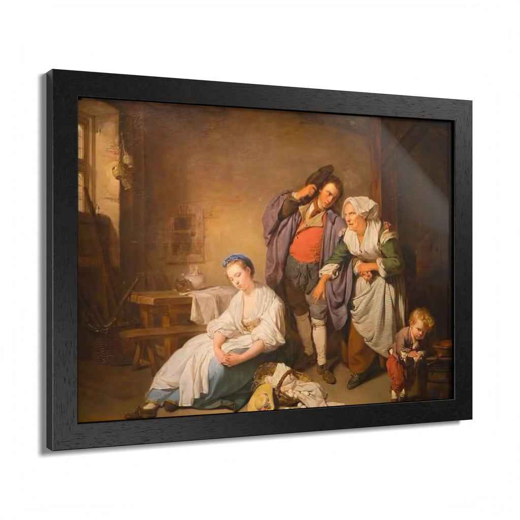 Framed Poster — Vintage Genre Painting Reproduction