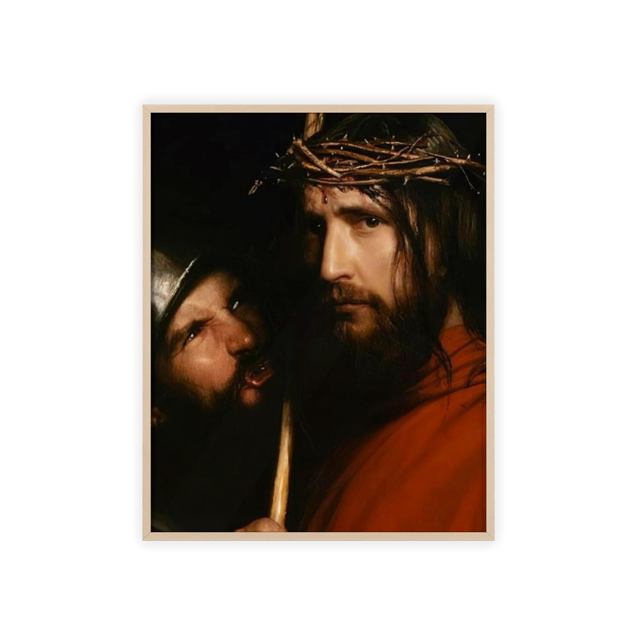 Framed Religious Art Poster — Jesus with Crown of Thorns Wall Print
