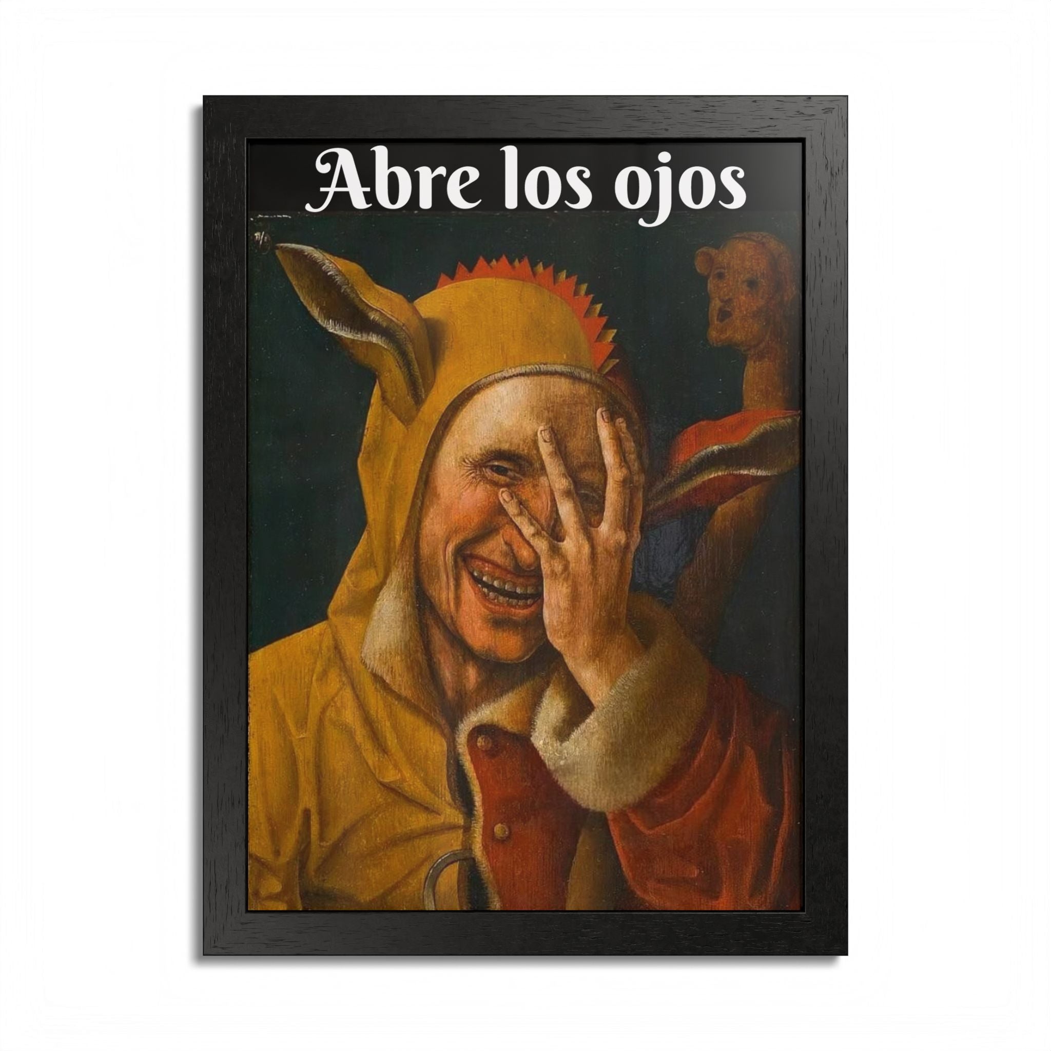 Framed Poster — “Abre los ojos” Vintage Jester Art Print