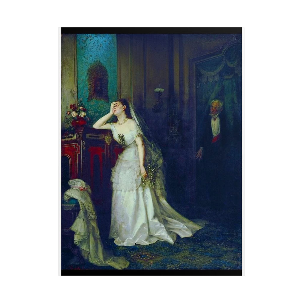 Victorian Bridal Painting Poster — Romantic 19th-Century Wedding Scene Wall Art (Rolled)