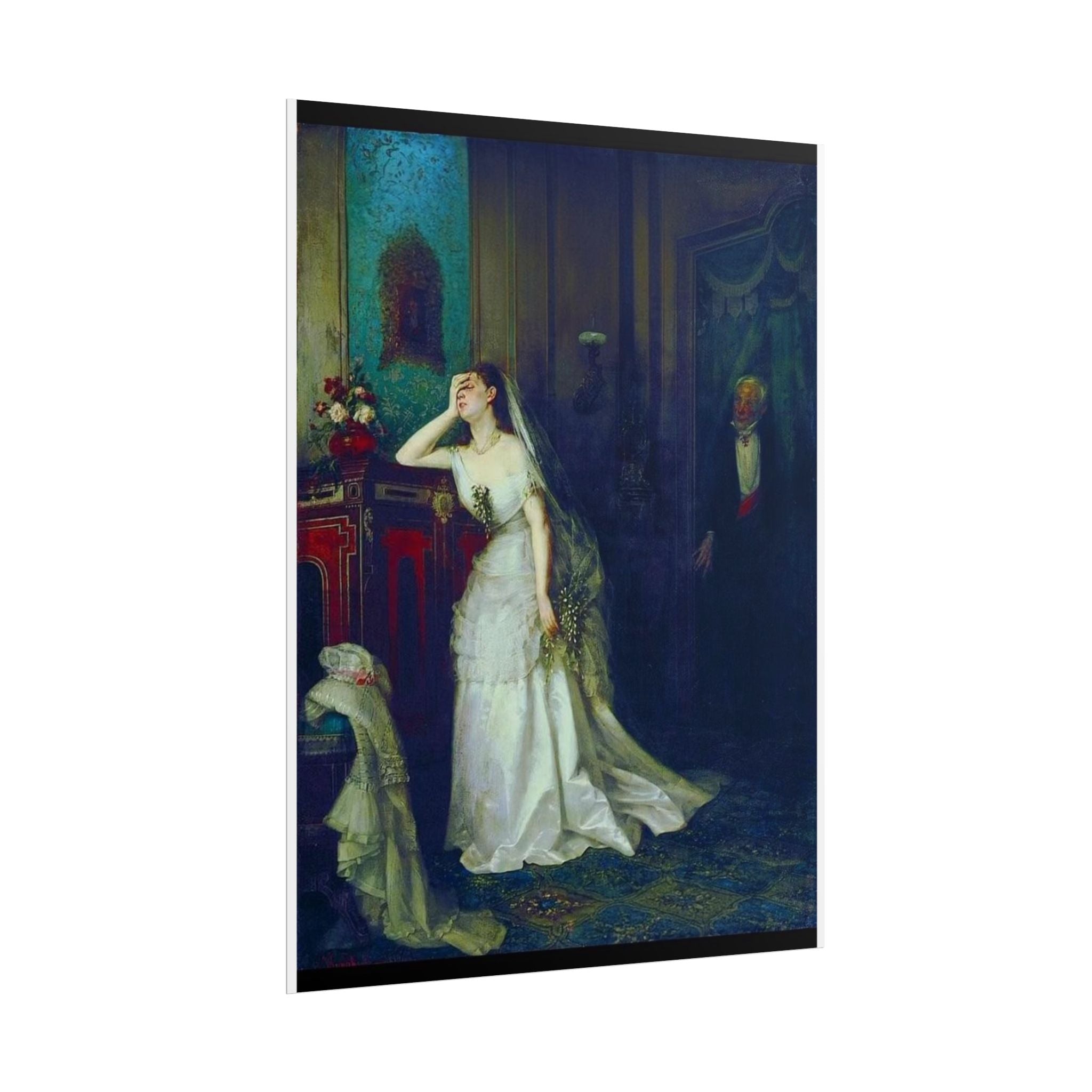 Victorian Bridal Painting Poster — Romantic 19th-Century Wedding Scene Wall Art (Rolled)