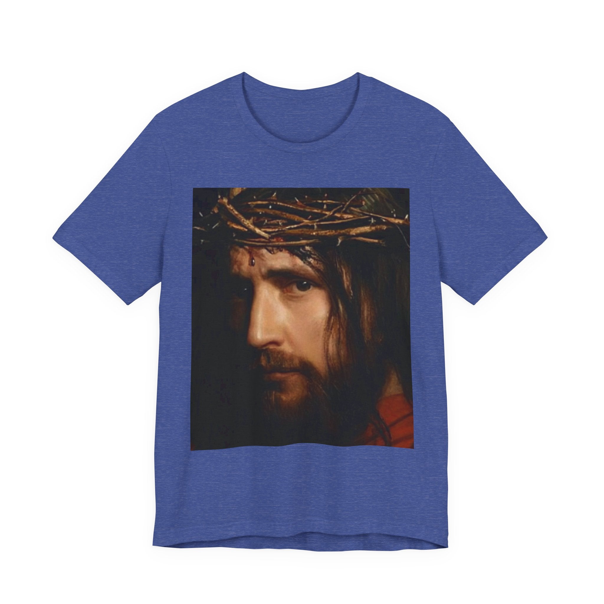 Jesus Portrait T‑Shirt — Crown of Thorns Christian Tee for Faith & Worship