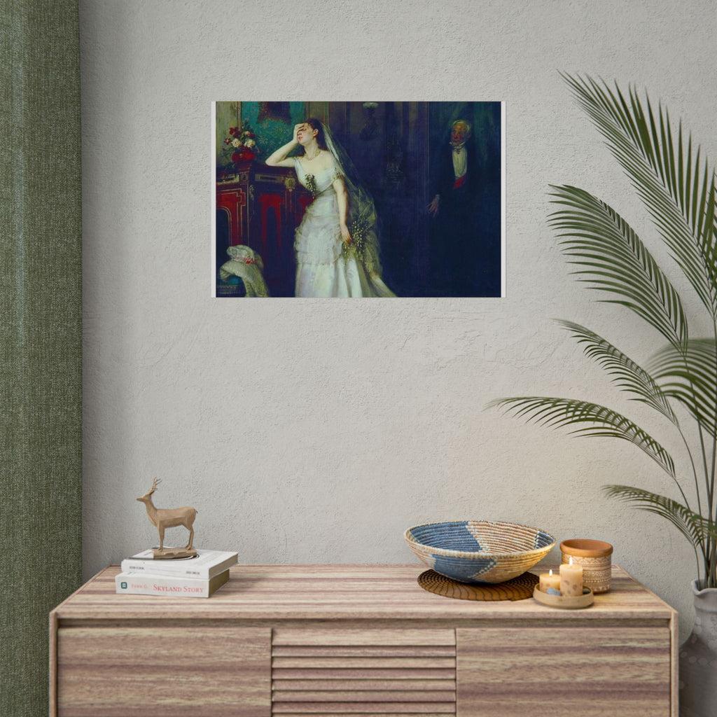 Victorian Bridal Painting Poster — Romantic 19th-Century Wedding Scene Wall Art (Rolled)