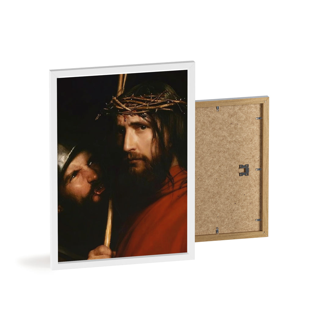 Framed Religious Art Poster — Jesus with Crown of Thorns Wall Print