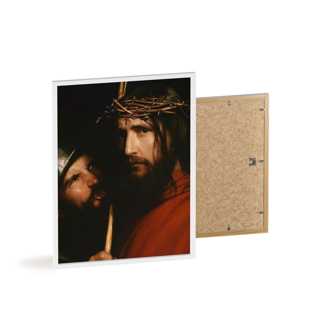 Framed Religious Art Poster — Jesus with Crown of Thorns Wall Print