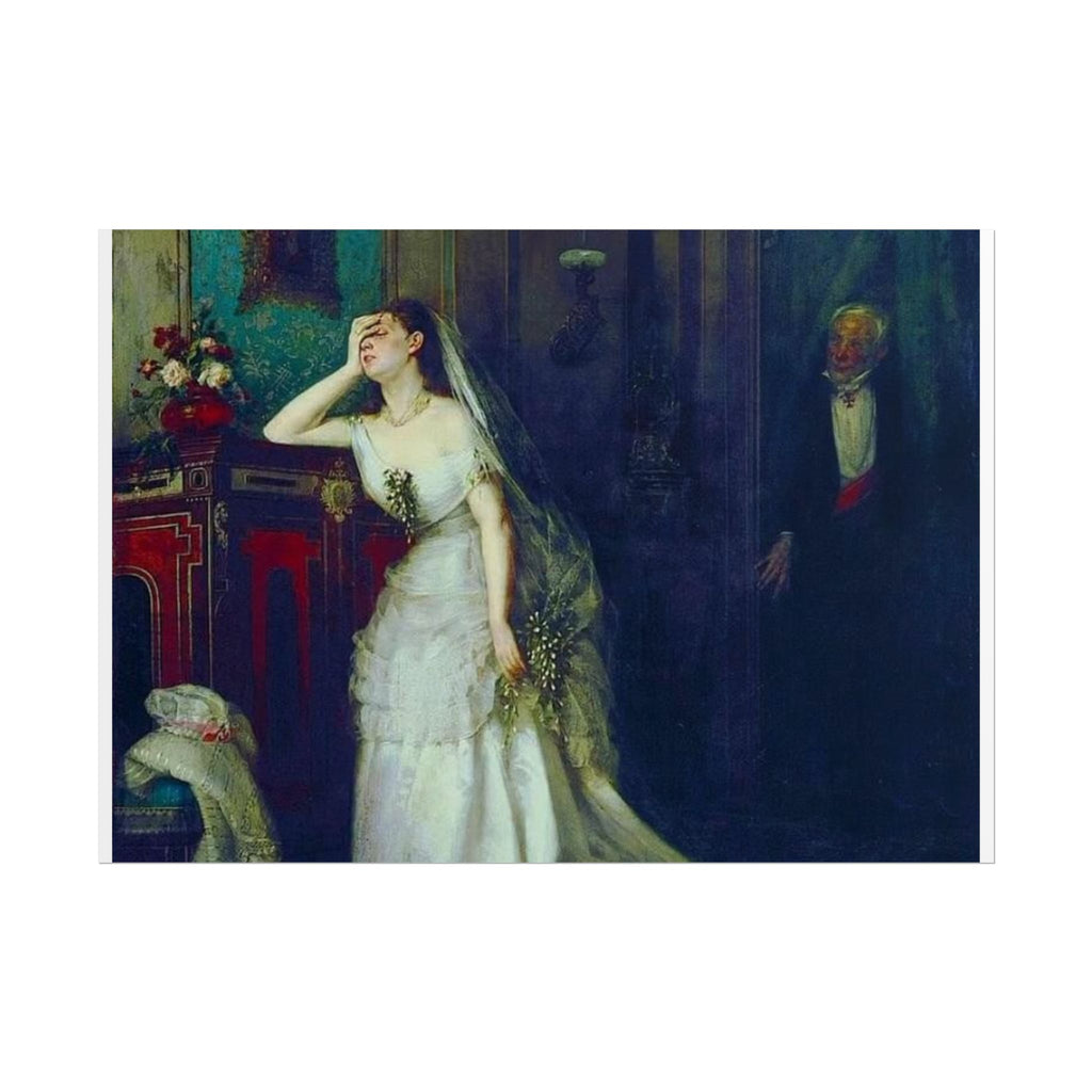 Victorian Bridal Painting Poster — Romantic 19th-Century Wedding Scene Wall Art (Rolled)