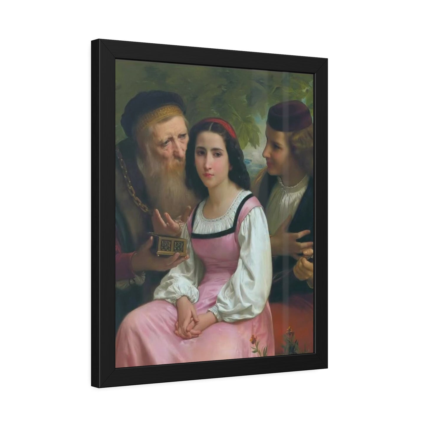 Framed Romantic Vintage Portrait Poster — Classical Oil Painting Wall Art