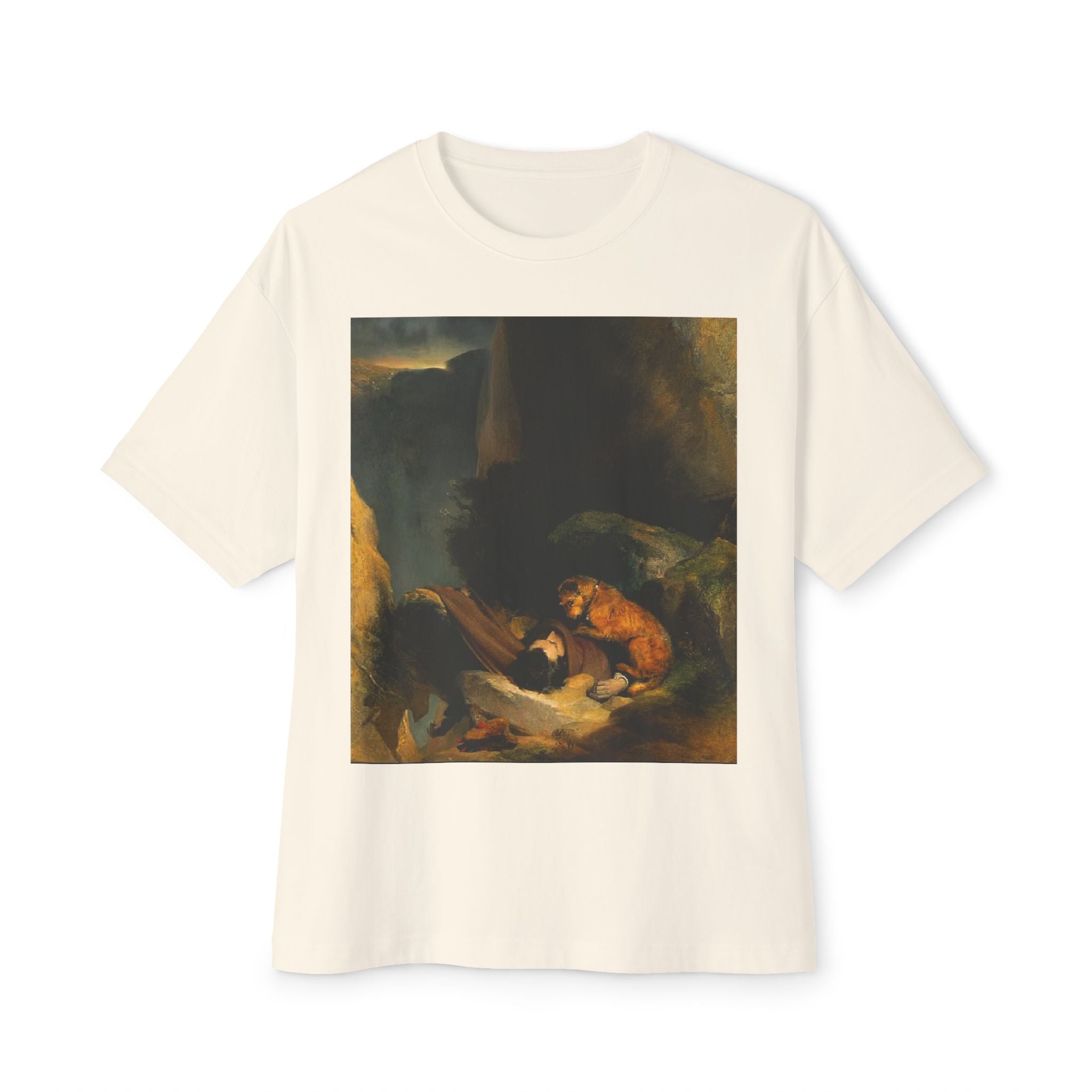 Boxy Tee with Classical Painting Print — Romantic Baroque Art T-Shirt
