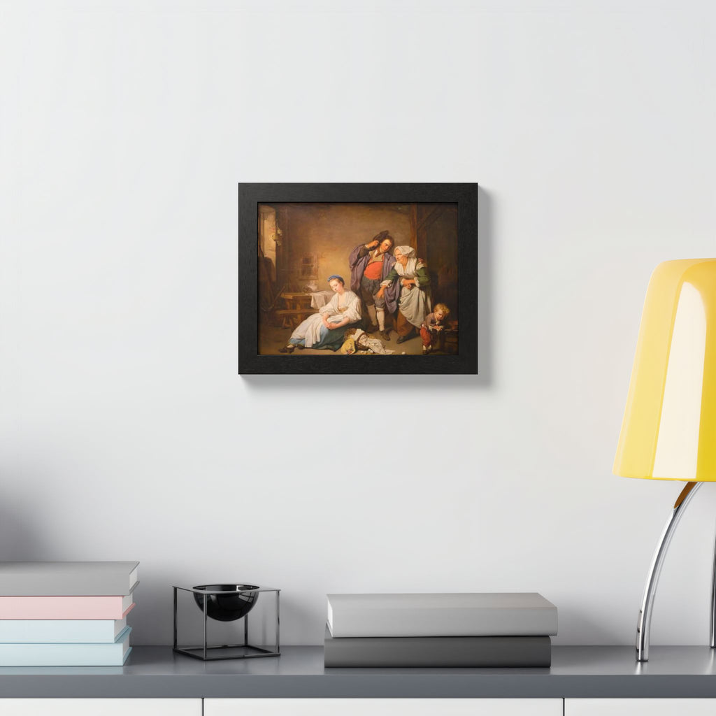 Framed Poster — Vintage Genre Painting Reproduction