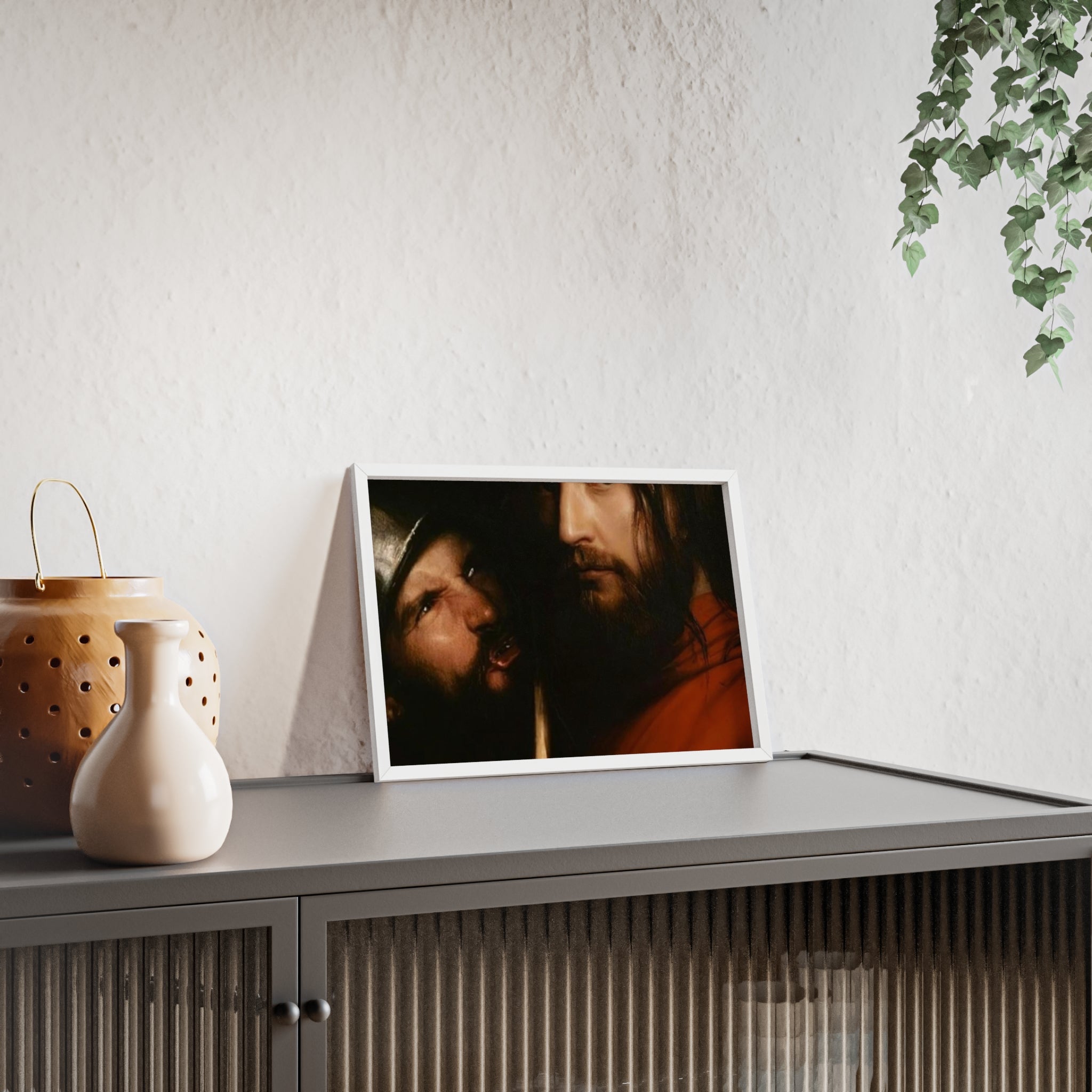Framed Religious Art Poster — Jesus with Crown of Thorns Wall Print