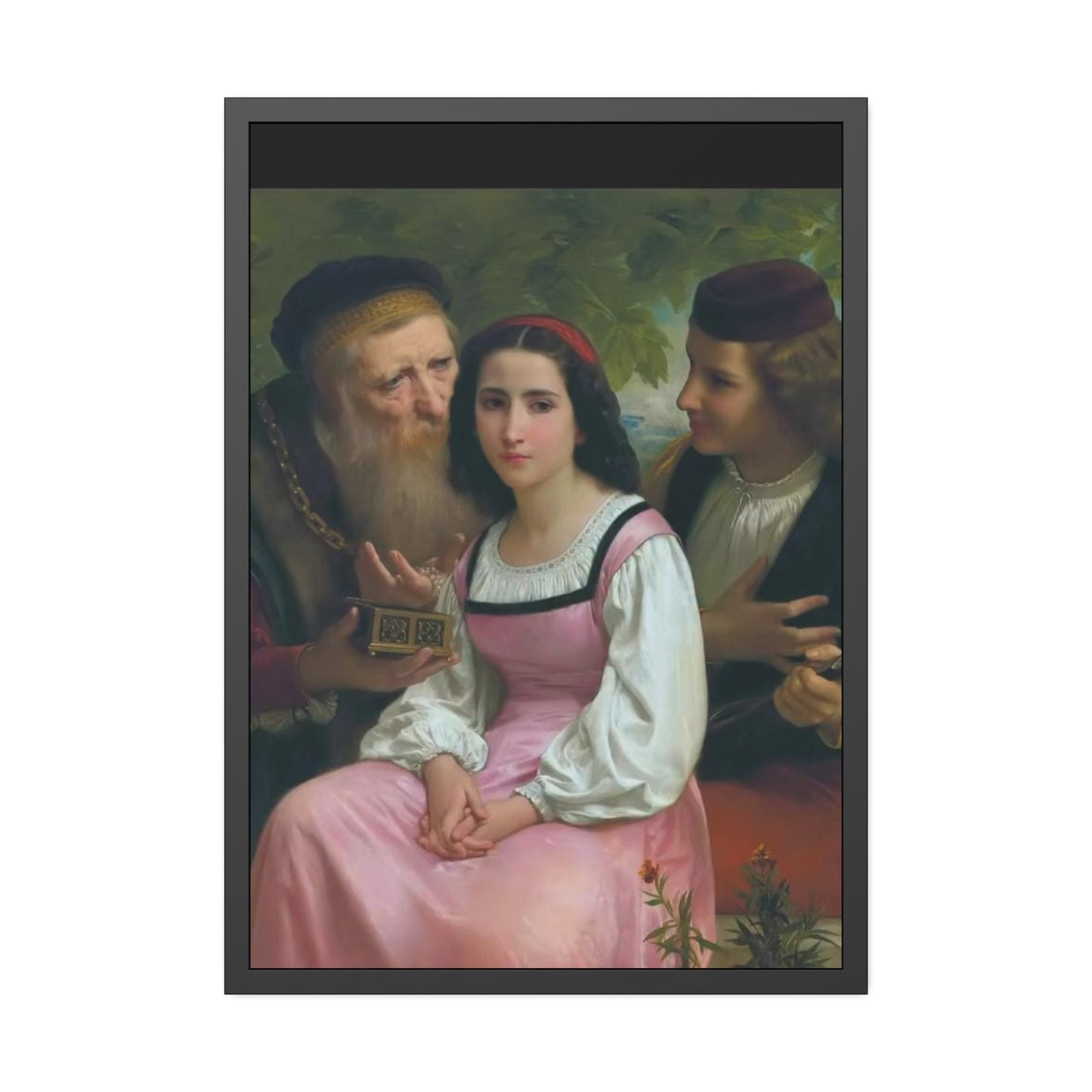 Framed Romantic Vintage Portrait Poster — Classical Oil Painting Wall Art