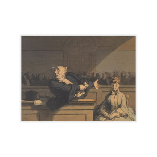 Courtroom Drama Wall Decal — Vintage Legal Art Print