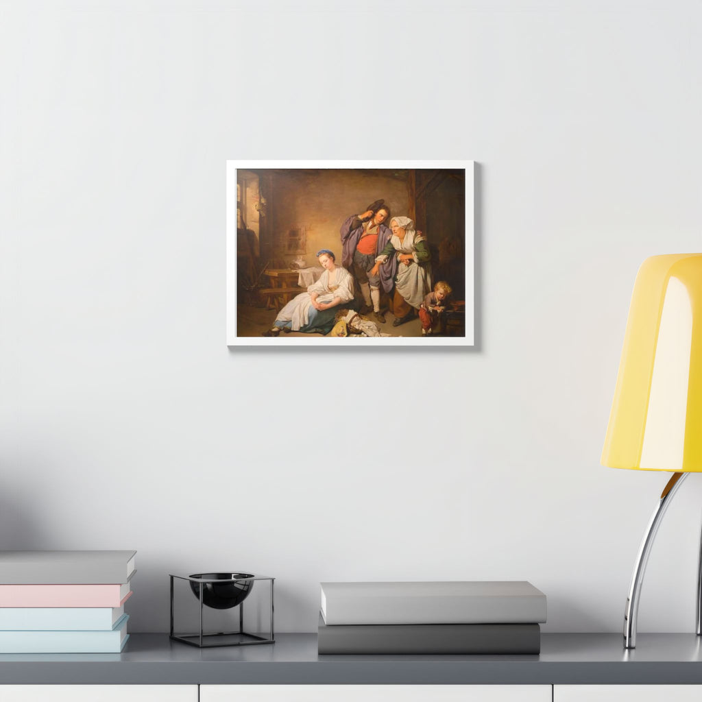 Framed Poster — Vintage Genre Painting Reproduction