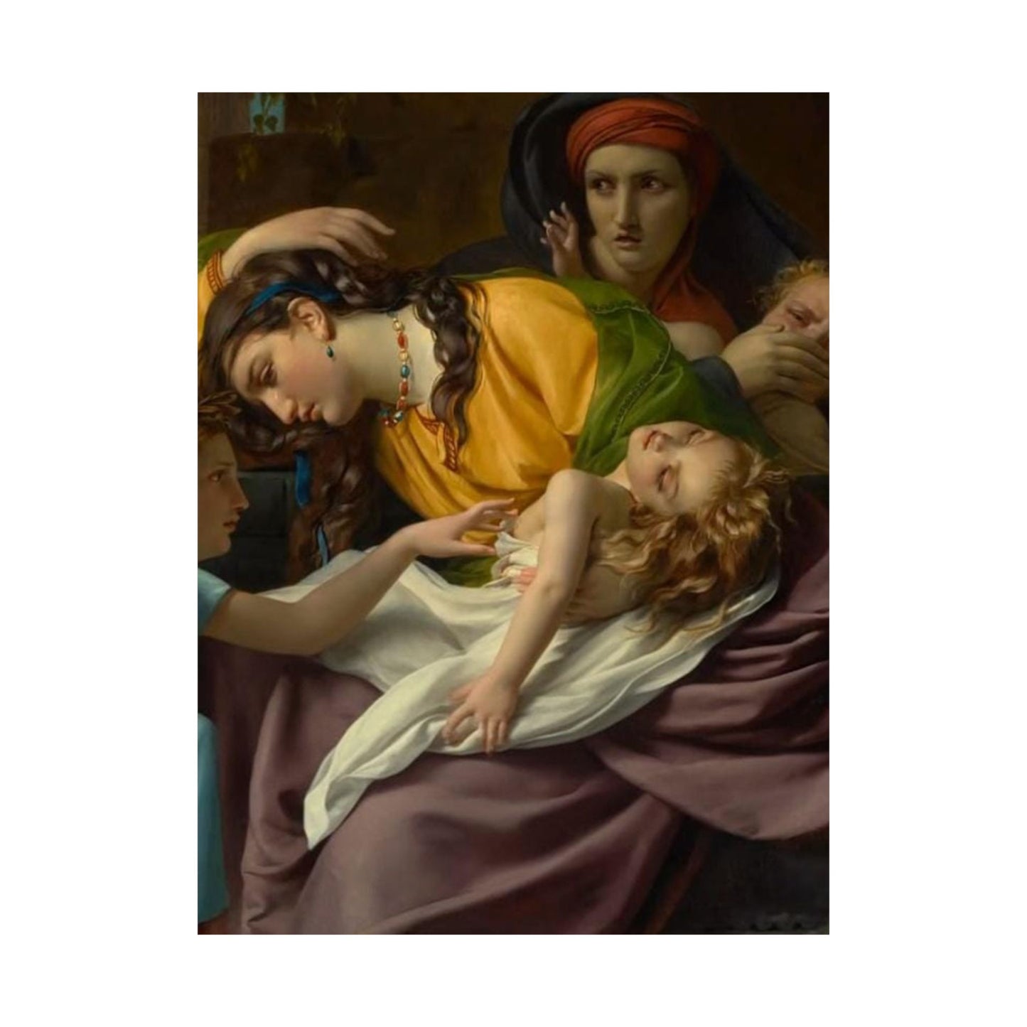 Classical Art Satin Poster – Mother and Child Neoclassical Print (300gsm)