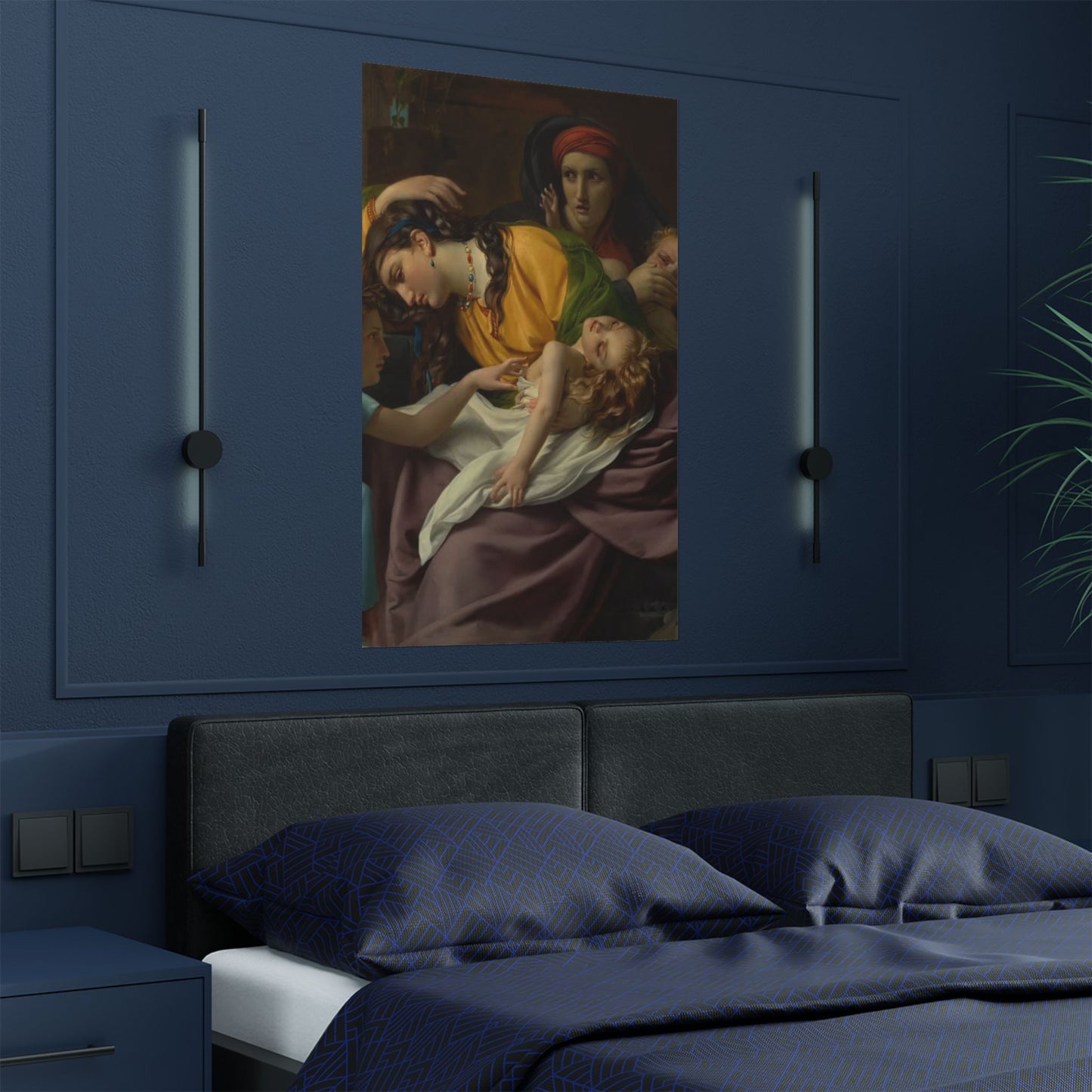 Classical Art Satin Poster – Mother and Child Neoclassical Print (300gsm)