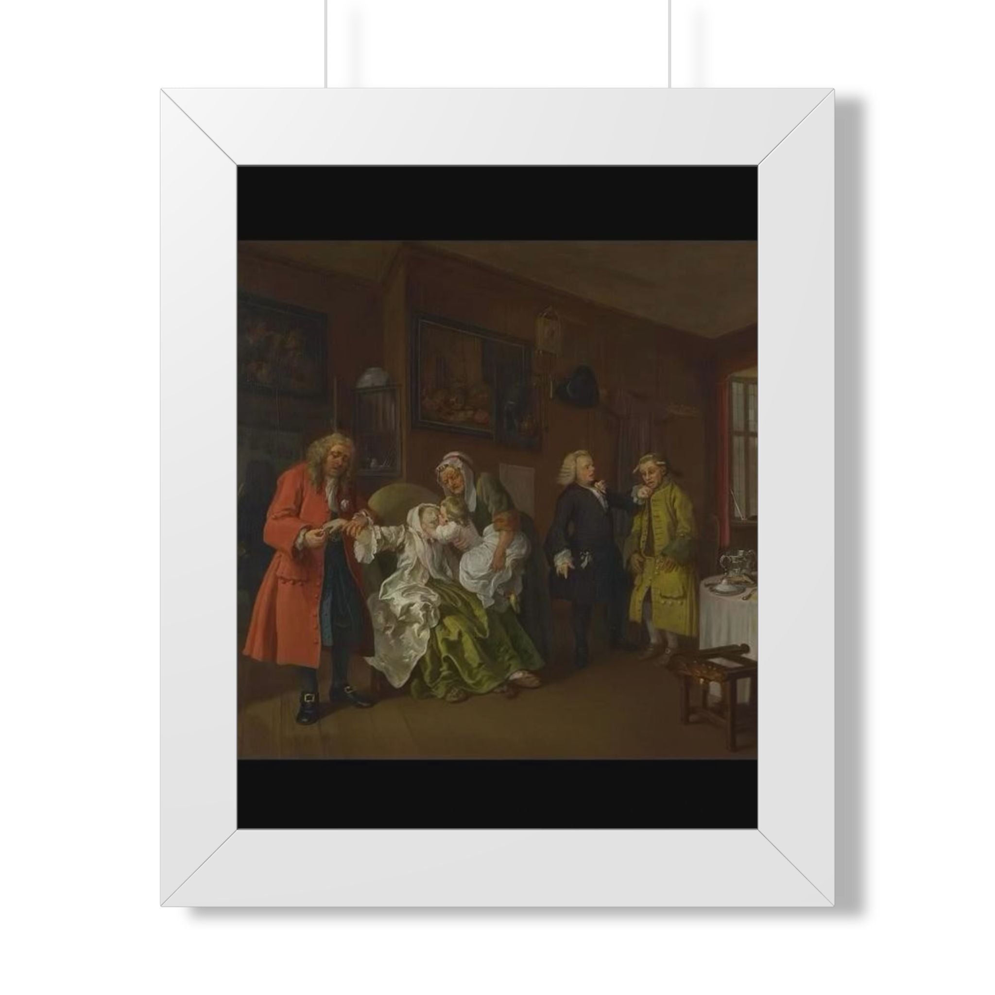 Framed Poster – Vintage 18th-Century Interior Scene Art Print