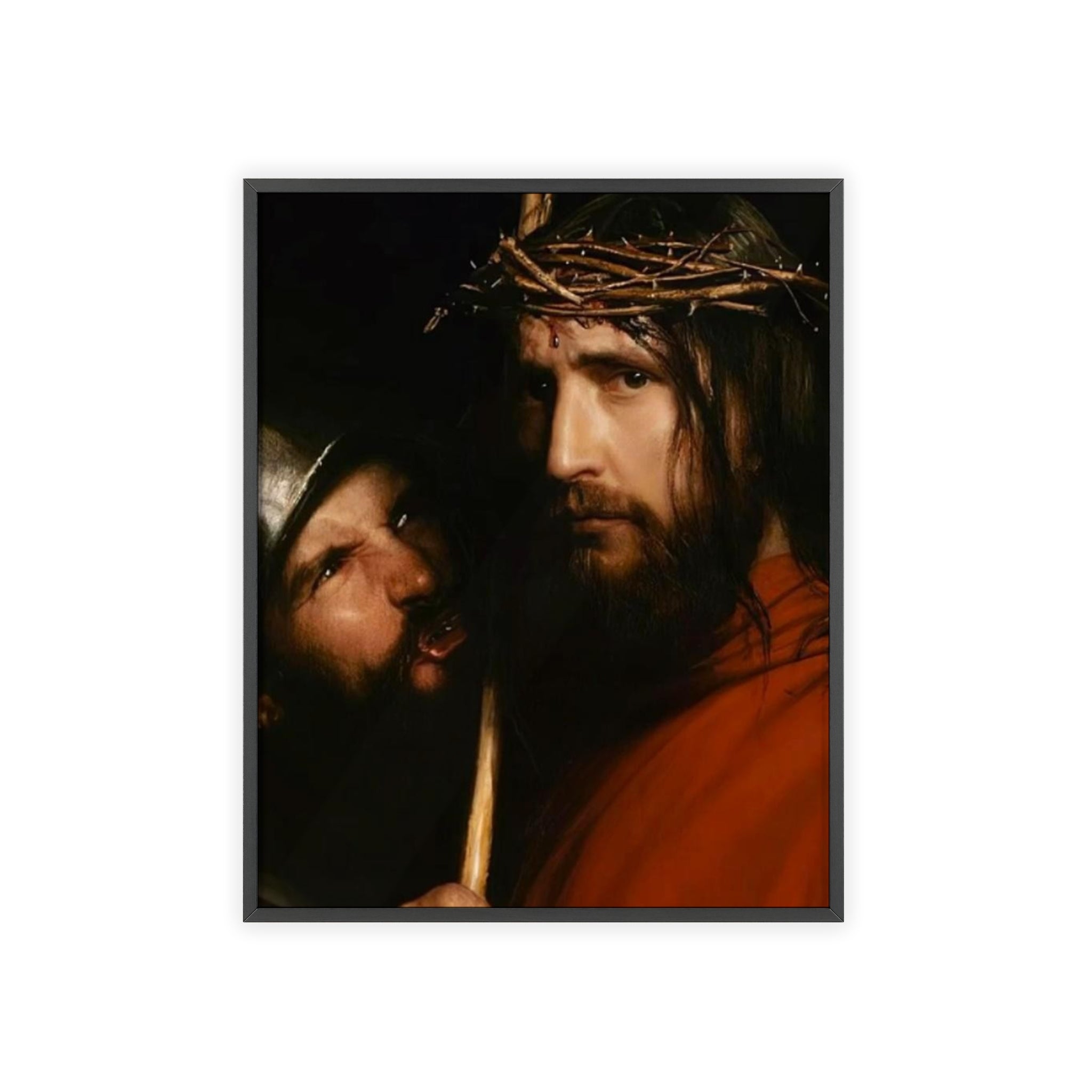 Framed Religious Art Poster — Jesus with Crown of Thorns Wall Print