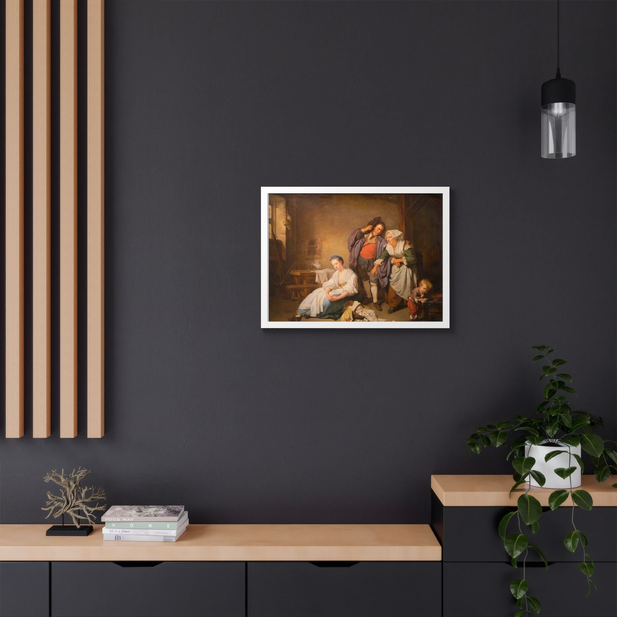Framed Poster — Vintage Genre Painting Reproduction