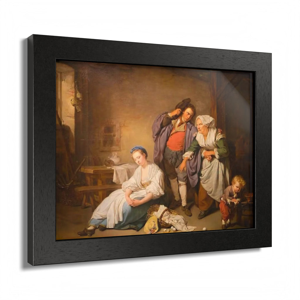 Framed Poster — Vintage Genre Painting Reproduction
