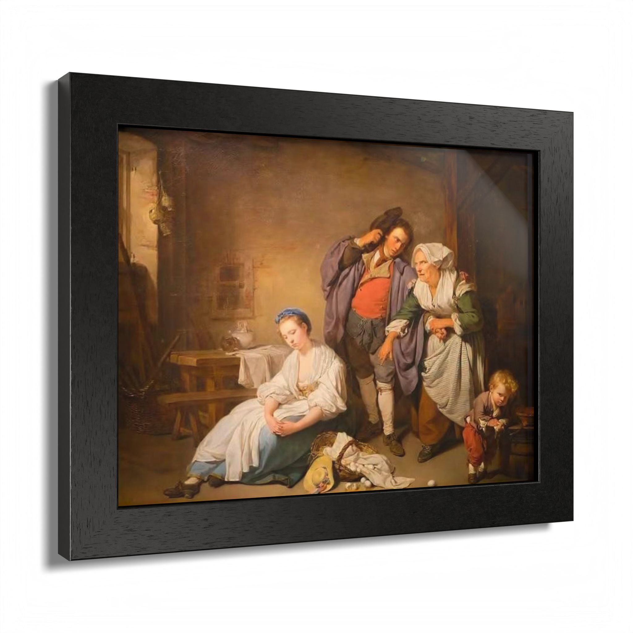 Framed Poster — Vintage Genre Painting Reproduction