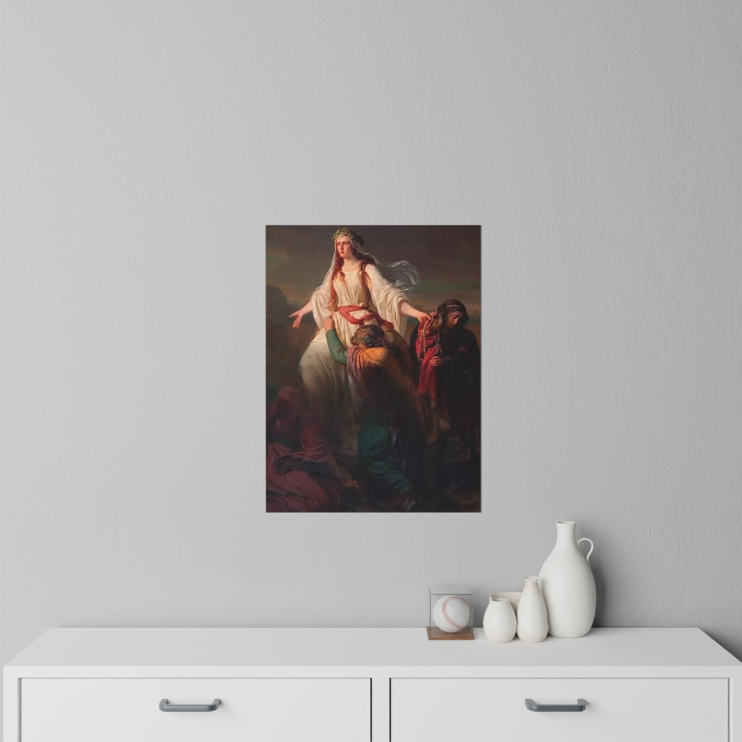 Religious Art Wall Decal — Classic Madonna & Worshippers Painting
