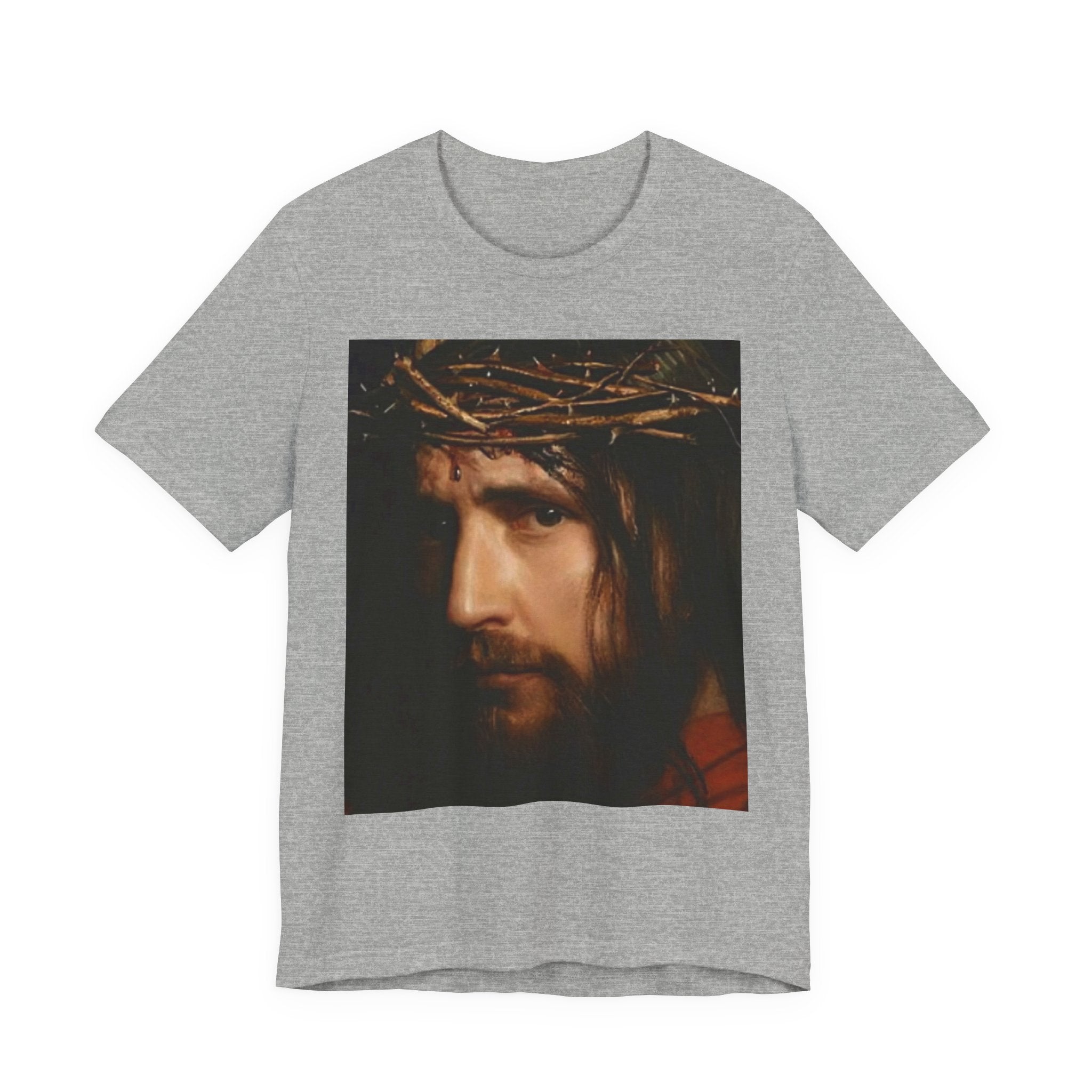 Jesus Portrait T‑Shirt — Crown of Thorns Christian Tee for Faith & Worship